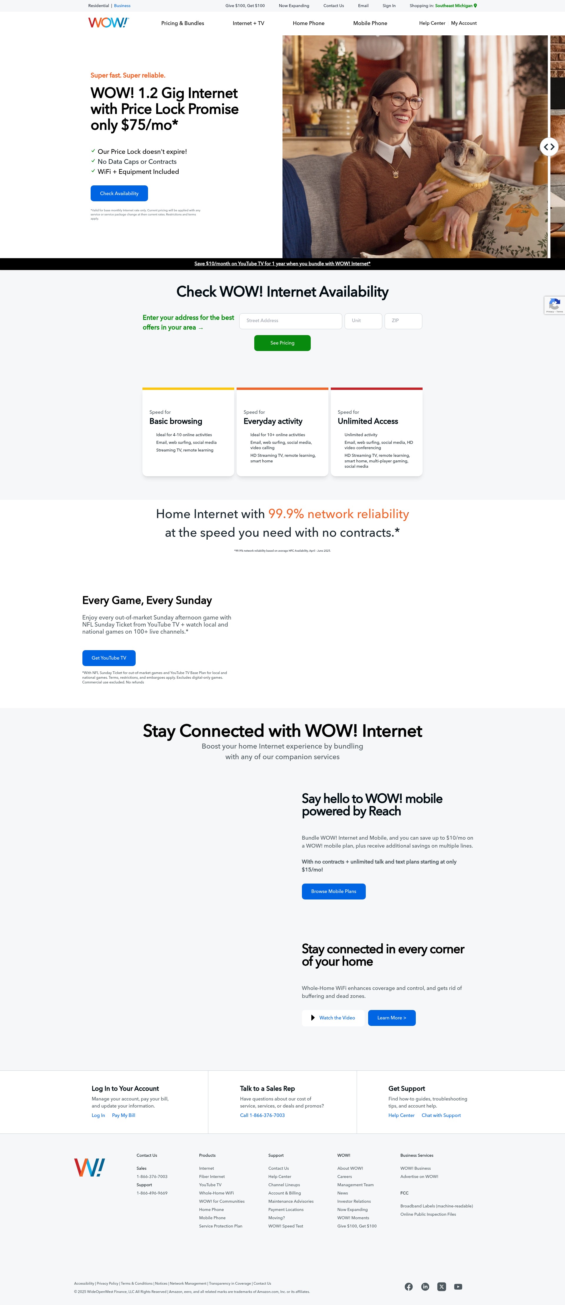 Screenshot of wowway.com