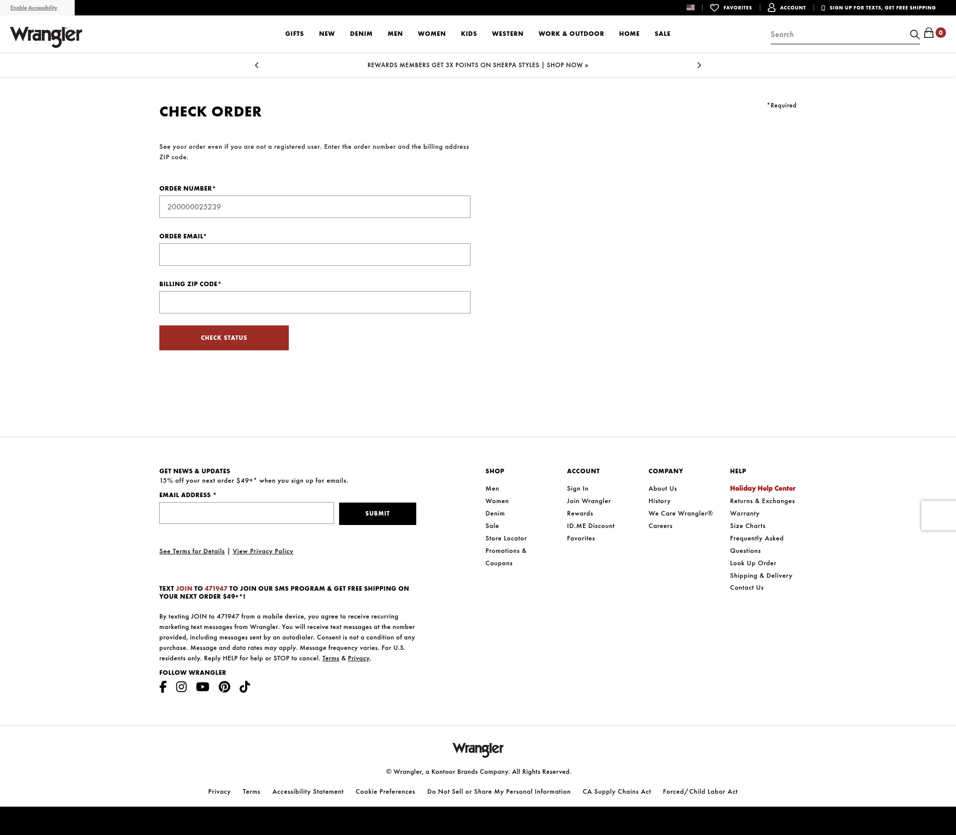 Screenshot of wrangler.com