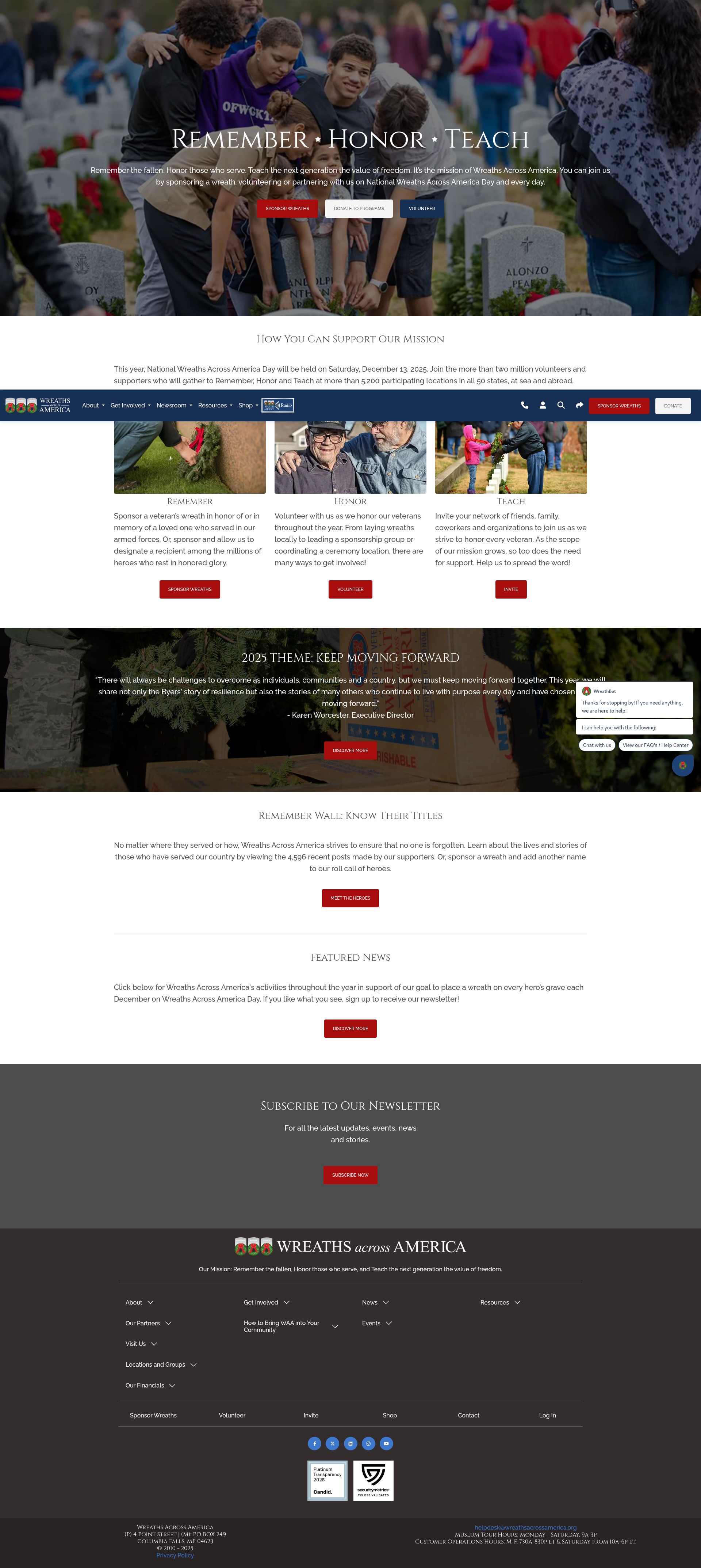 Screenshot of wreathsacrossamerica.org