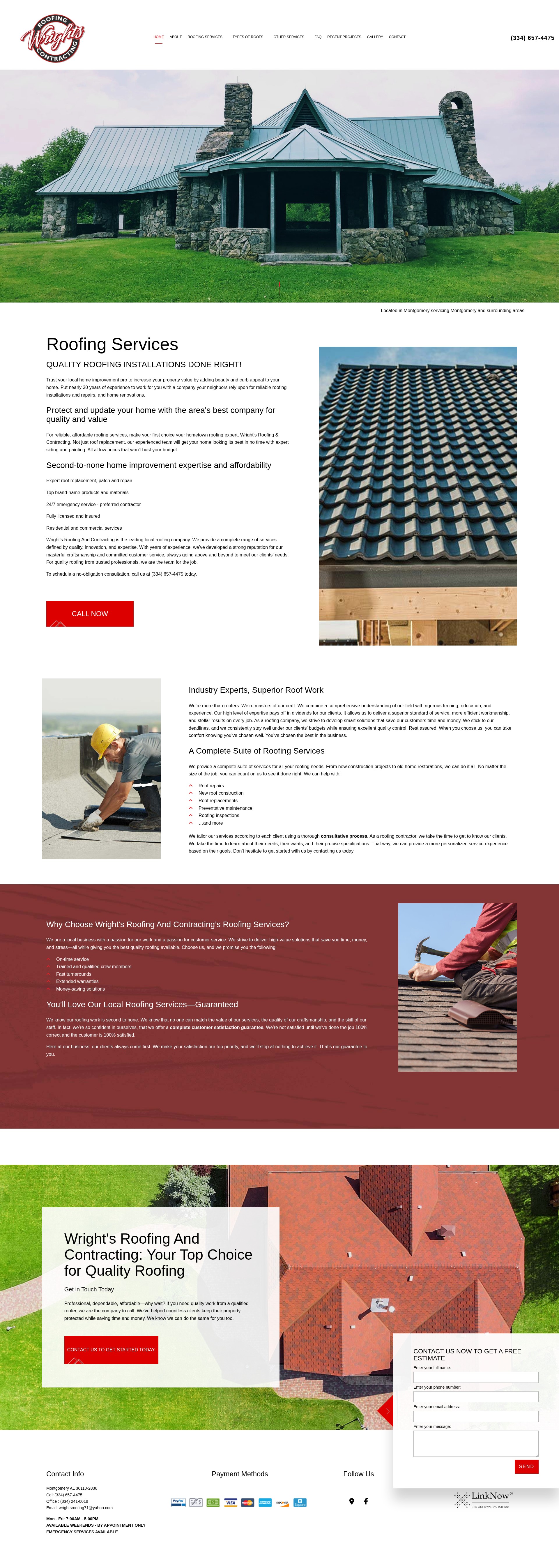 Screenshot of wrightsroofingandcontracting.com