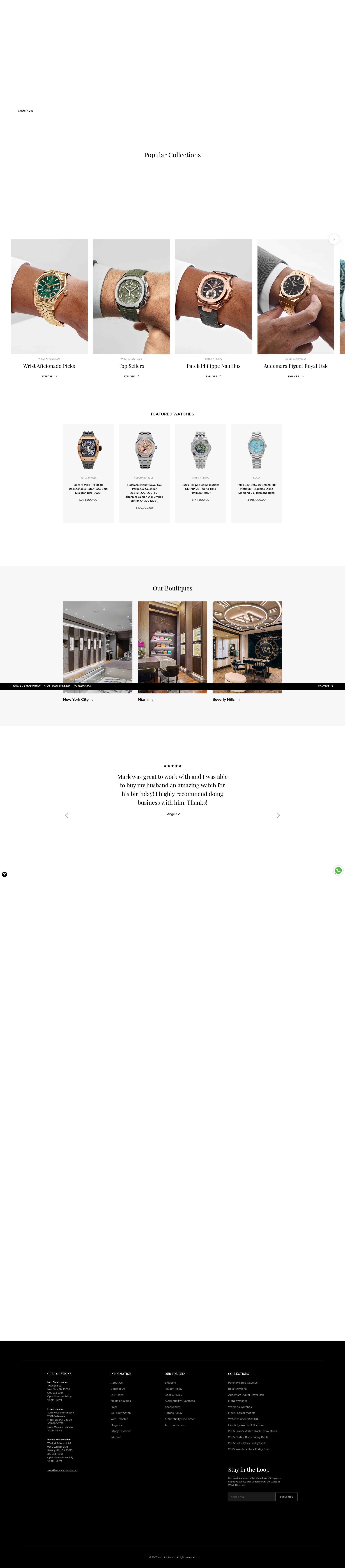 Screenshot of wristaficionado.com