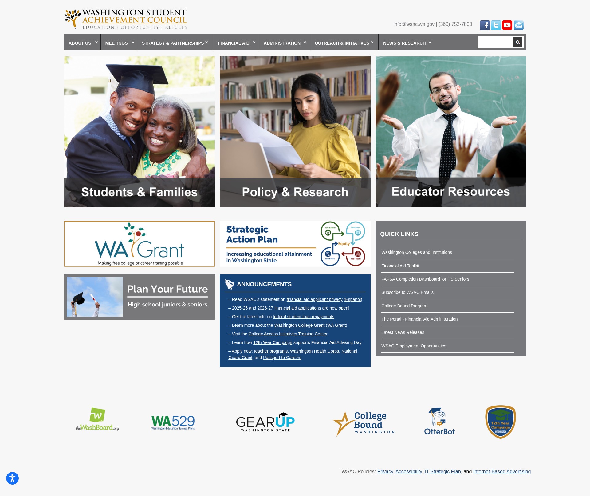 Screenshot of wsac.wa.gov
