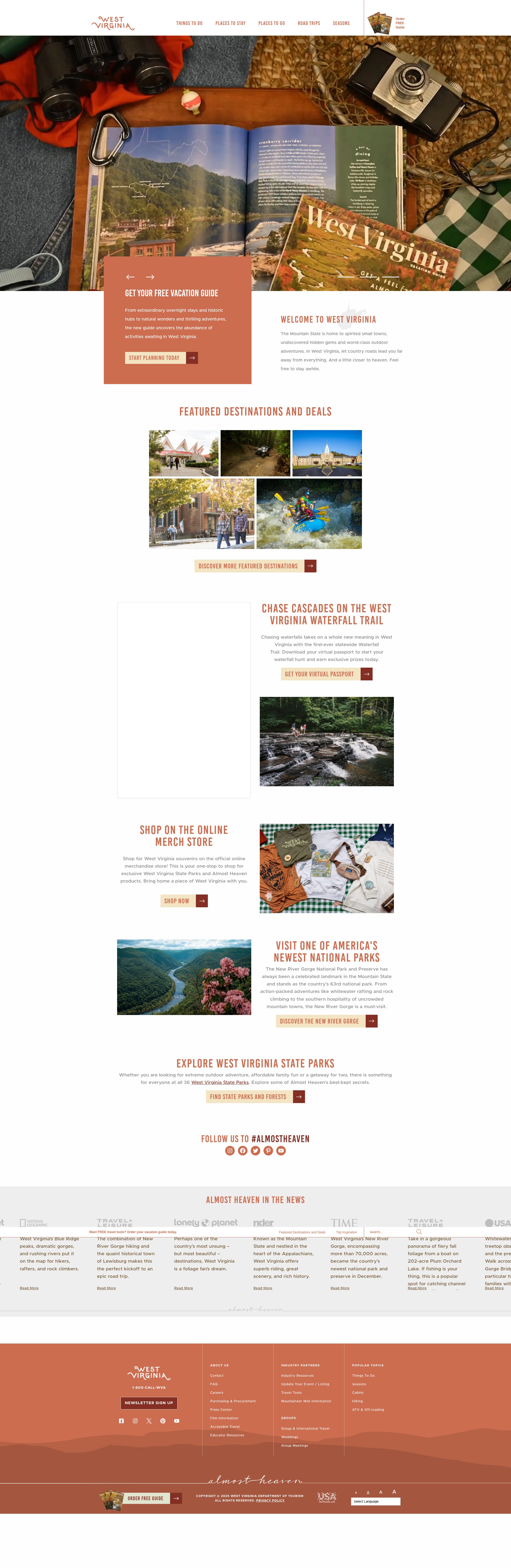 Screenshot of wvtourism.com