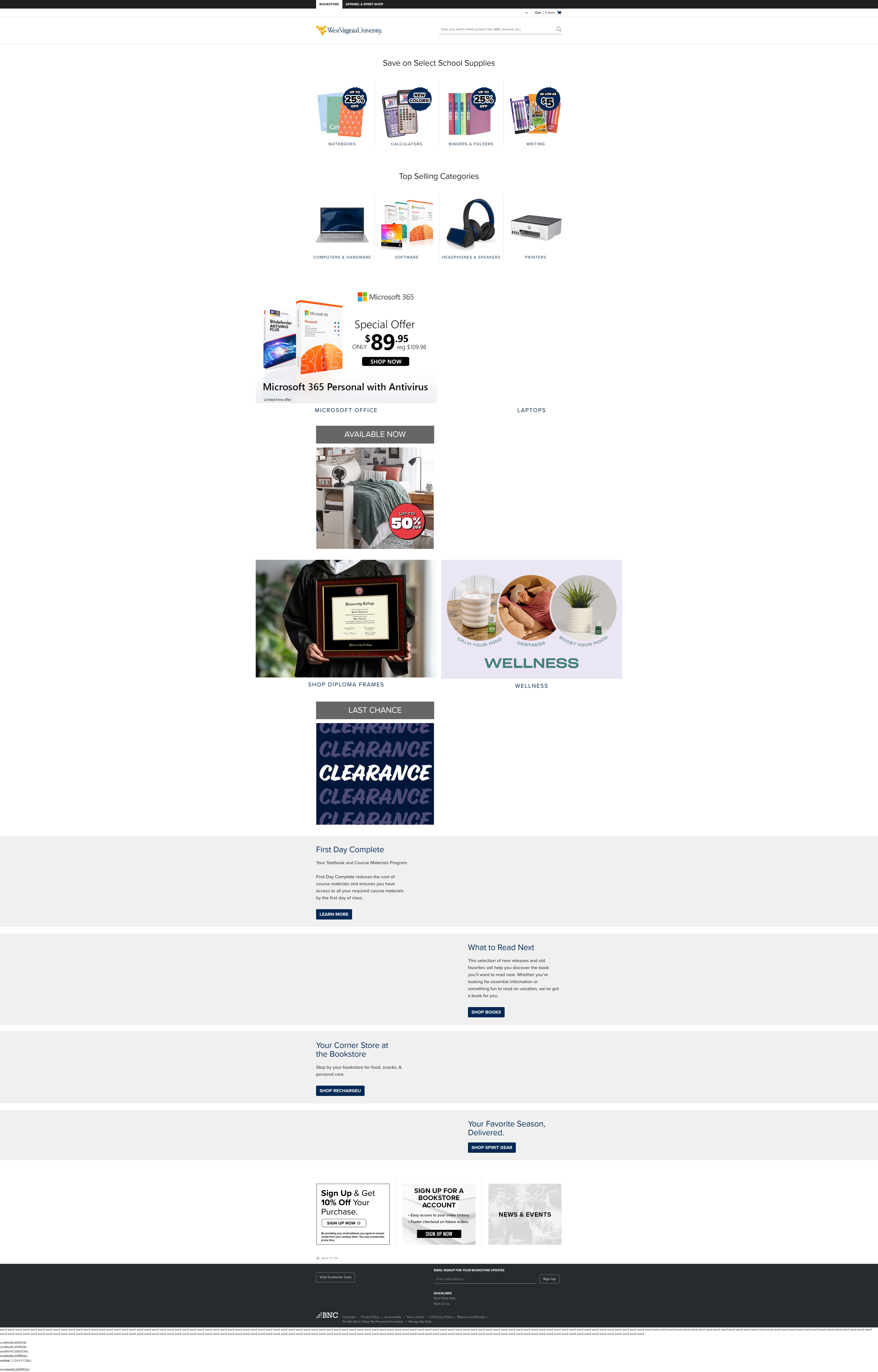 Screenshot of wvu.edu