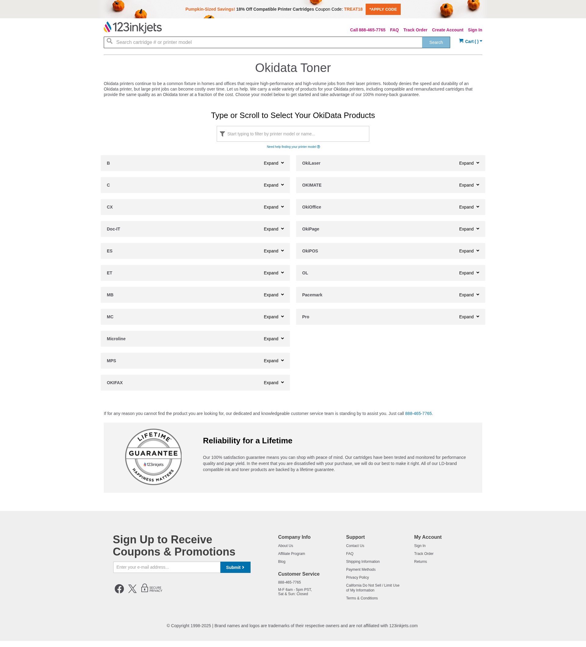 Screenshot of www.123inkjets.com