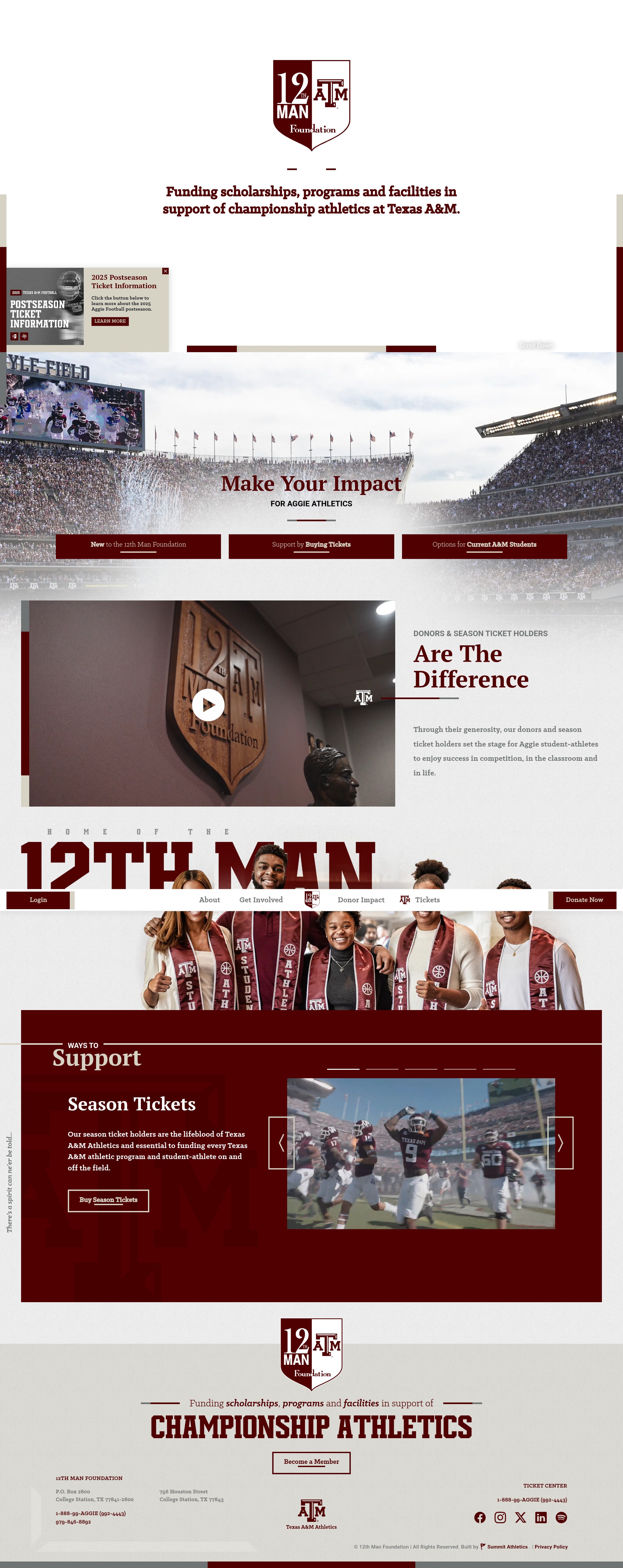 Screenshot of www.12thmanfoundation.com