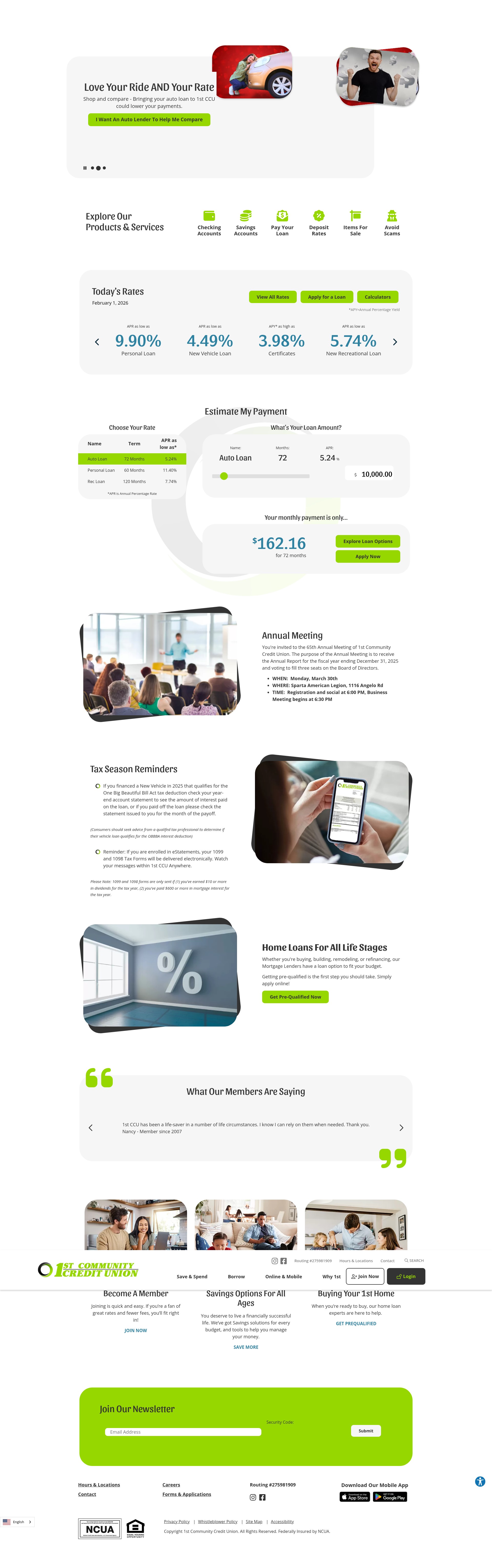 Screenshot of www.1stccu.com
