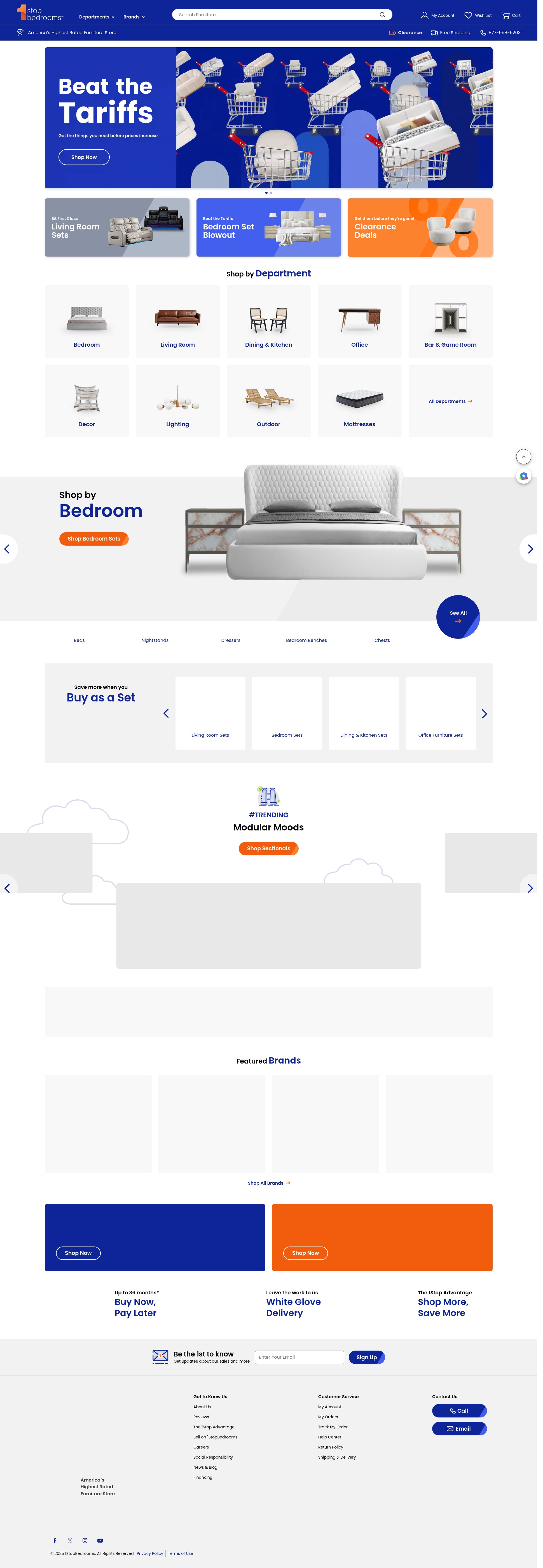 Screenshot of www.1stopbedrooms.com