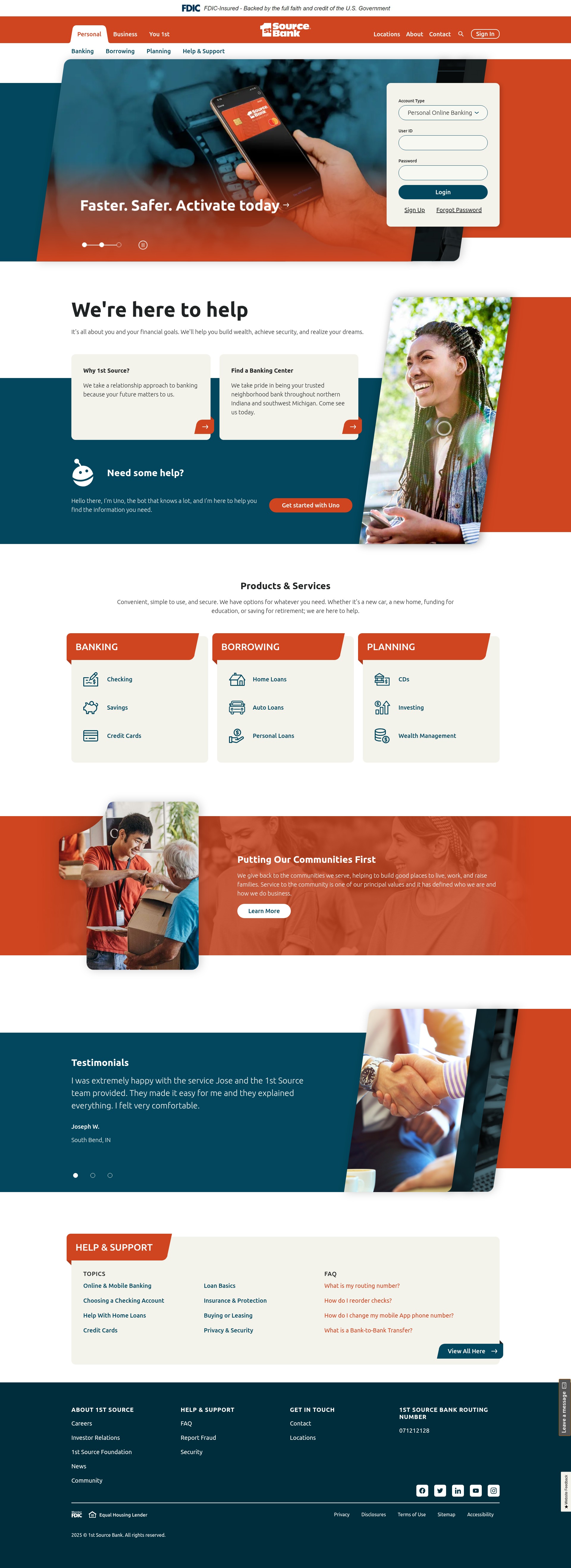 Screenshot of www.1stsource.com