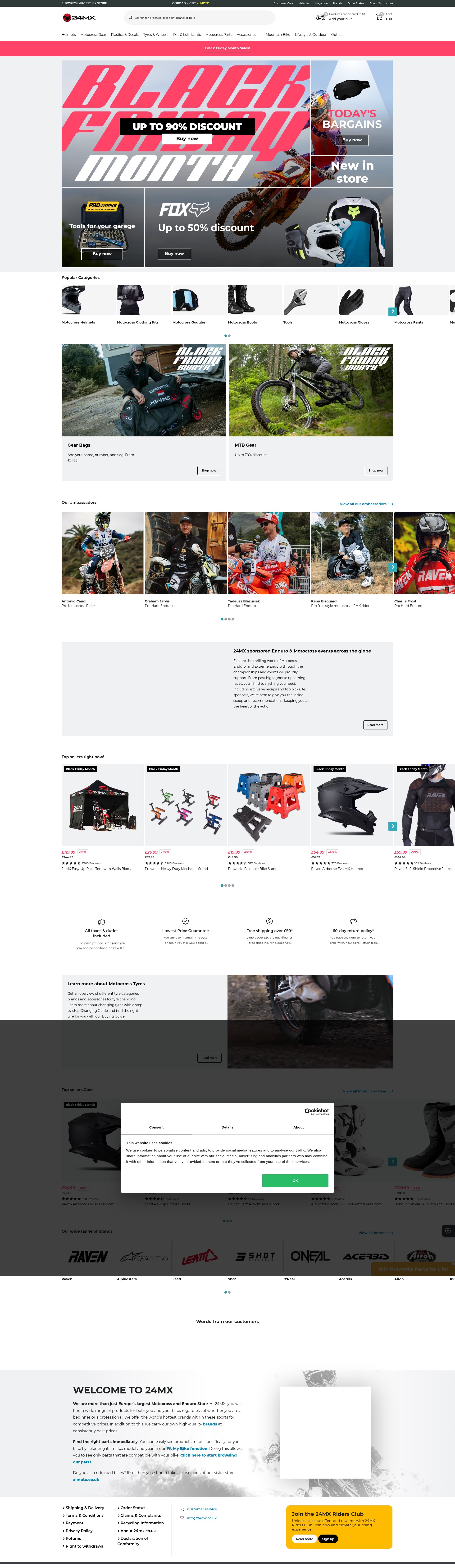 Screenshot of www.24mx.co.uk