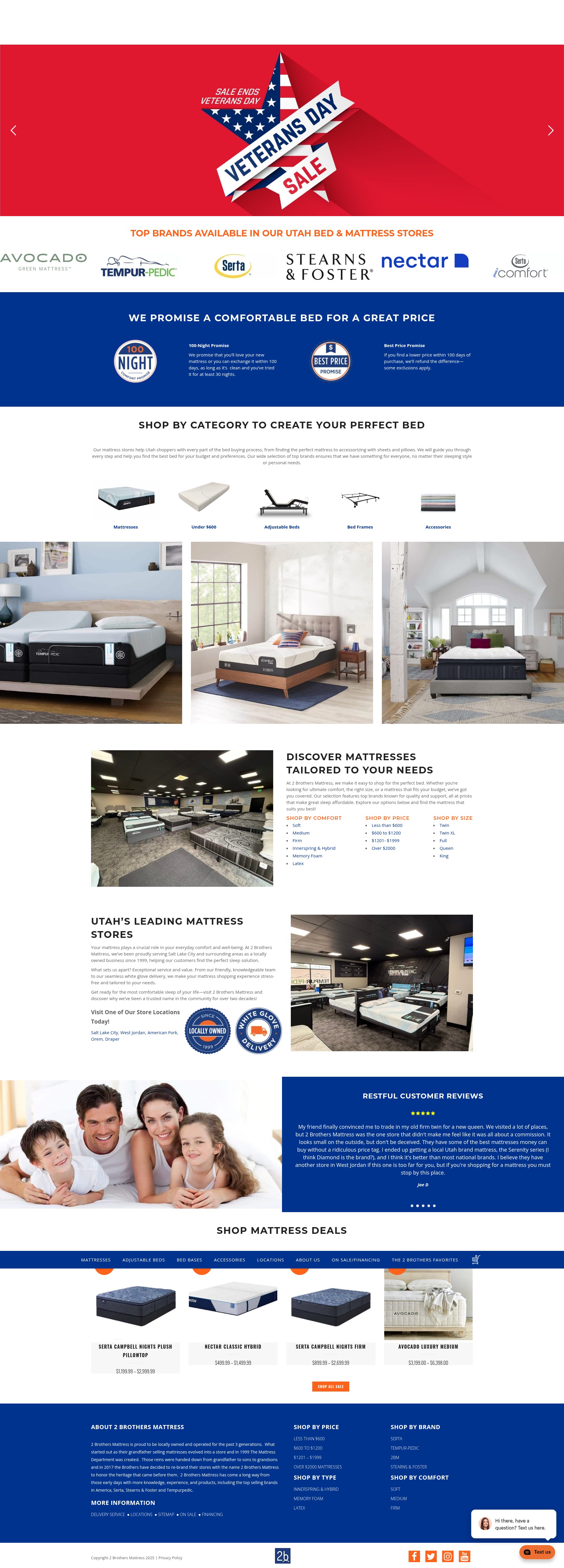 Screenshot of www.2brothersmattress.com