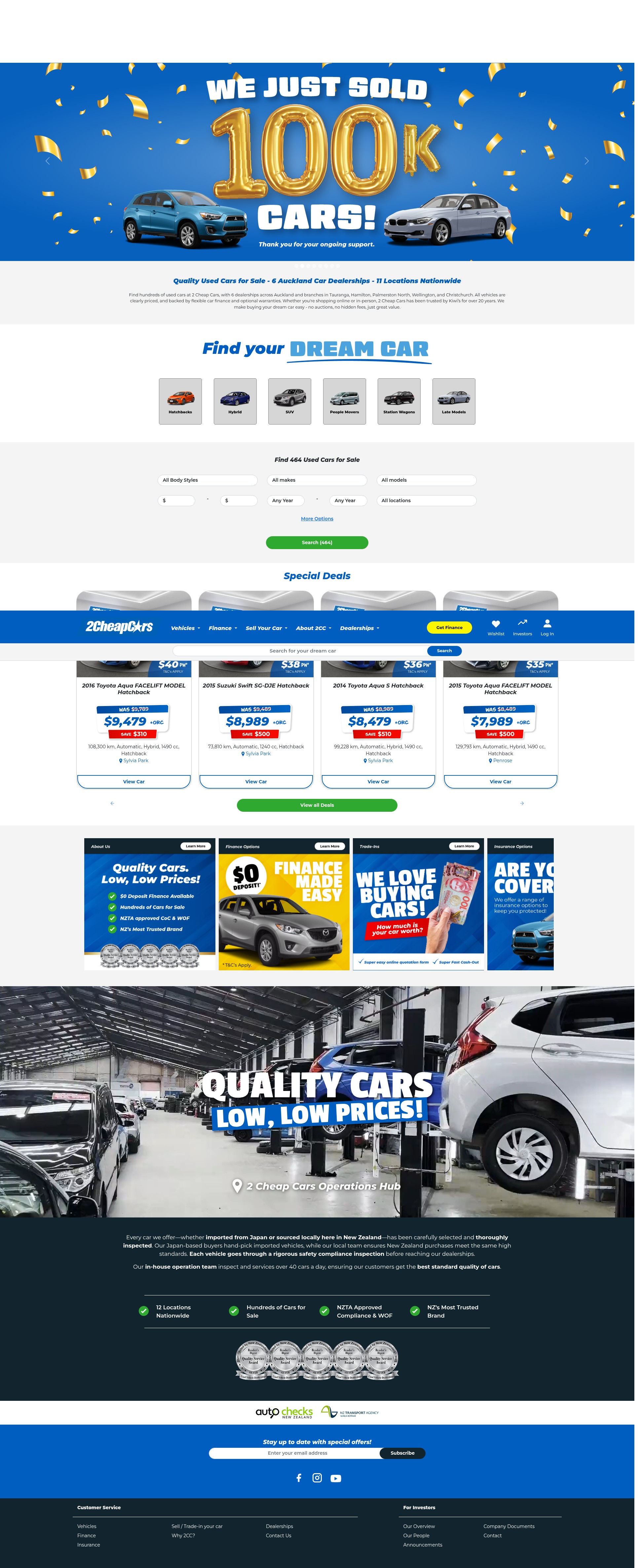 Screenshot of www.2cheapcars.co.nz