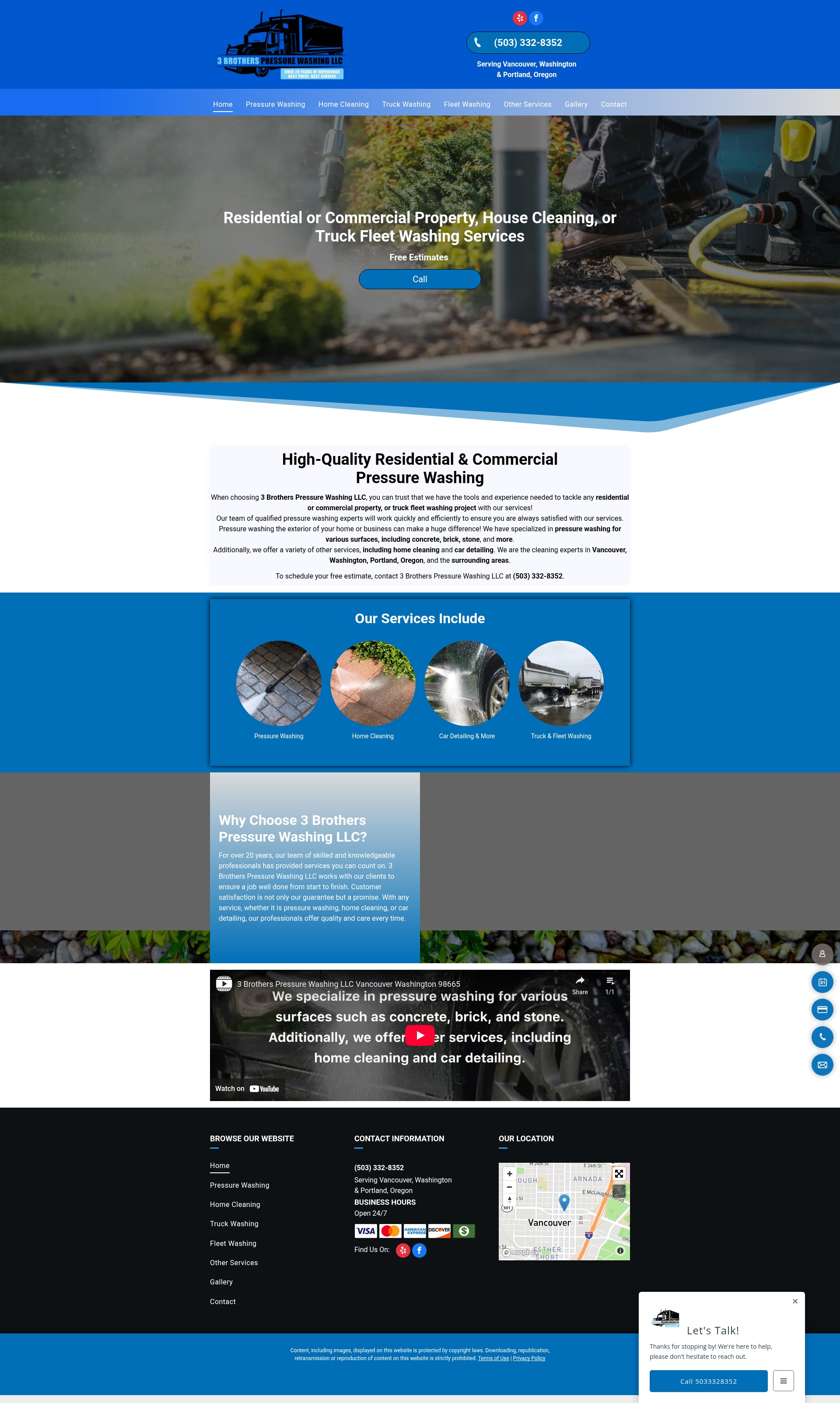 Screenshot of www.3brotherspressurewashingllcwa.com