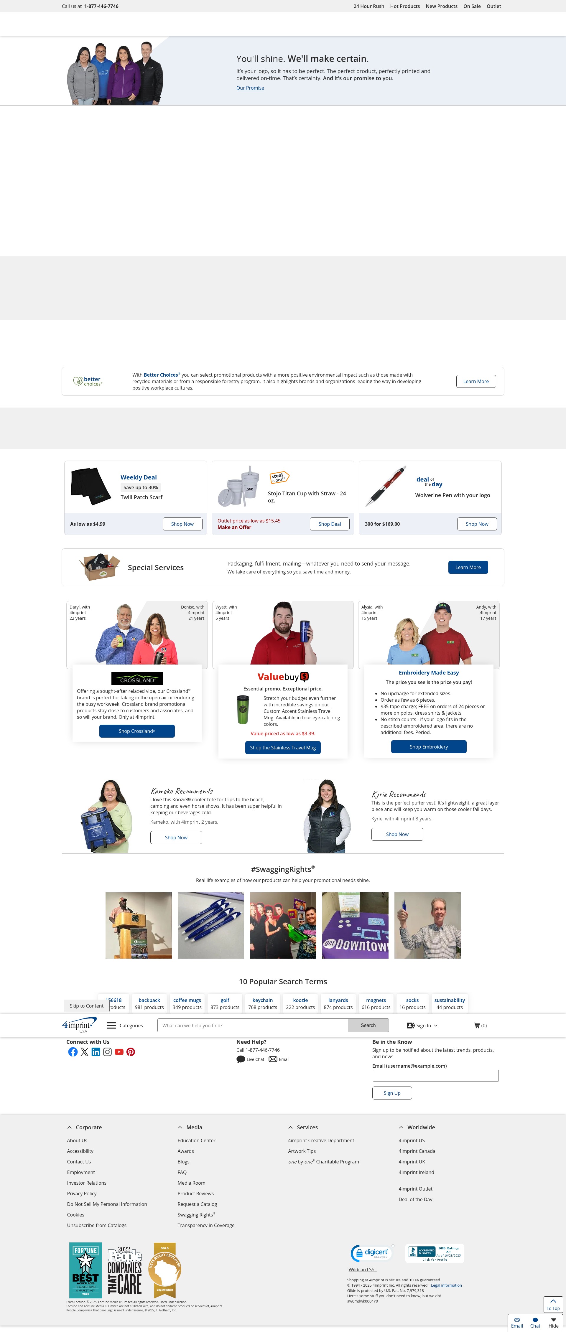 Screenshot of www.4imprint.com