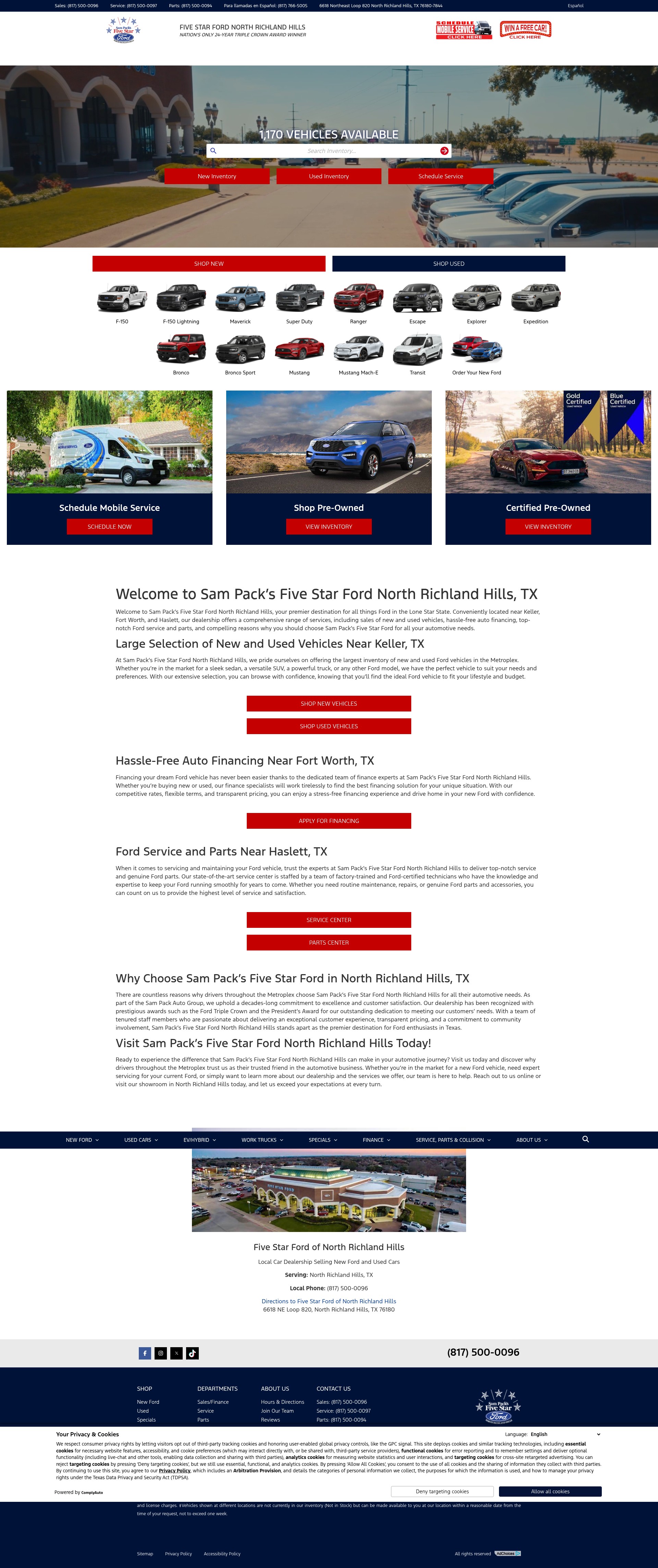 Screenshot of www.5starford.com