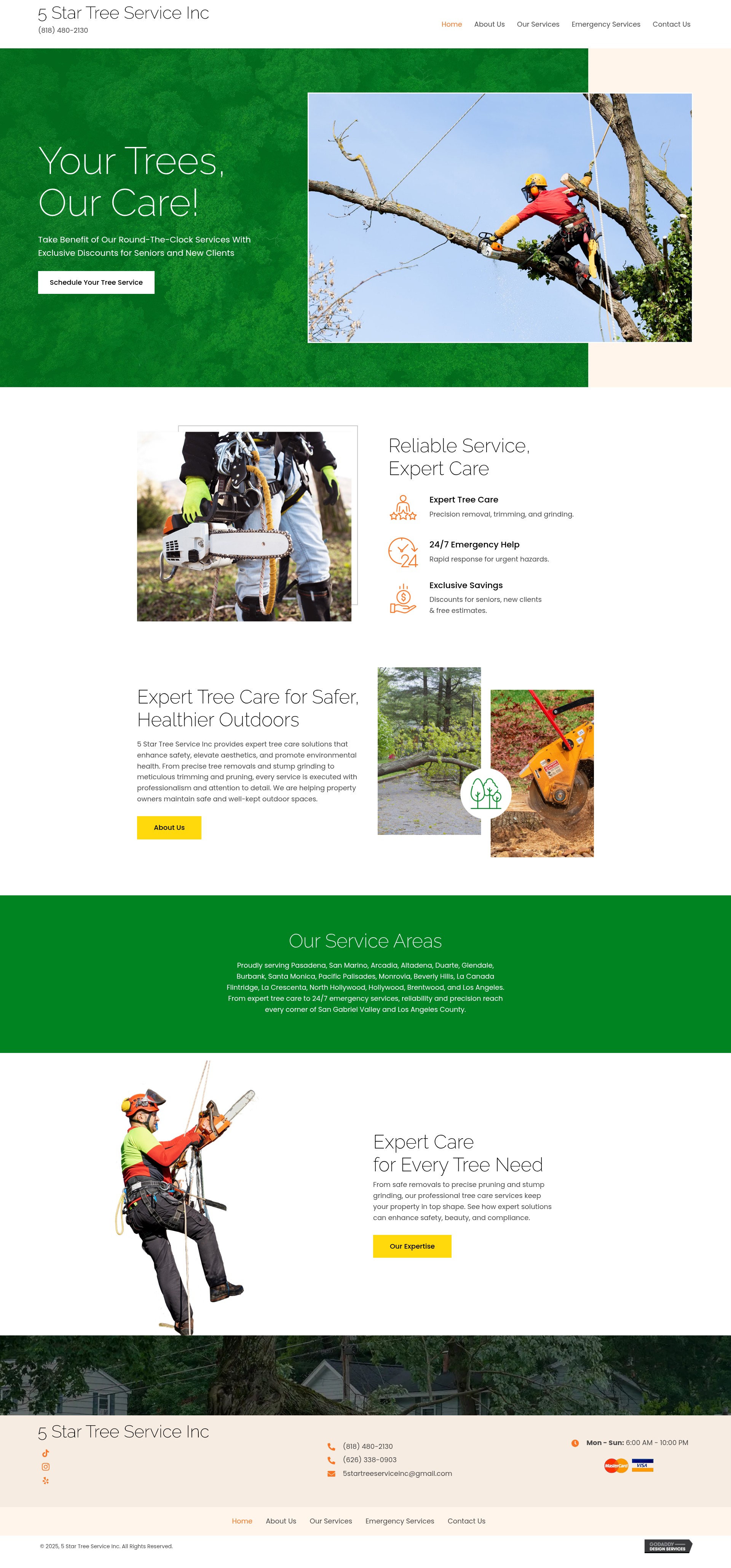 Screenshot of www.5startreeserviceincca.com