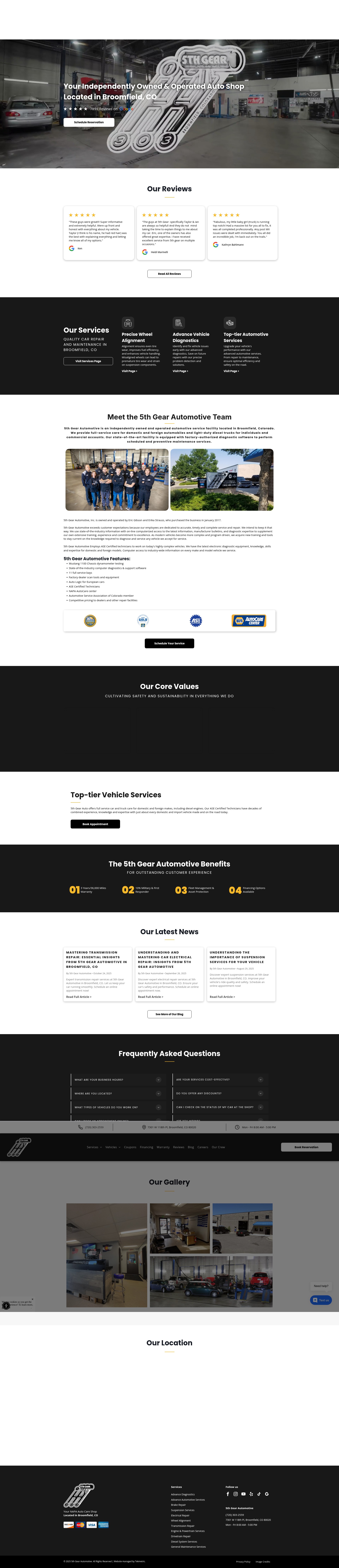 Screenshot of www.5thgearauto.com