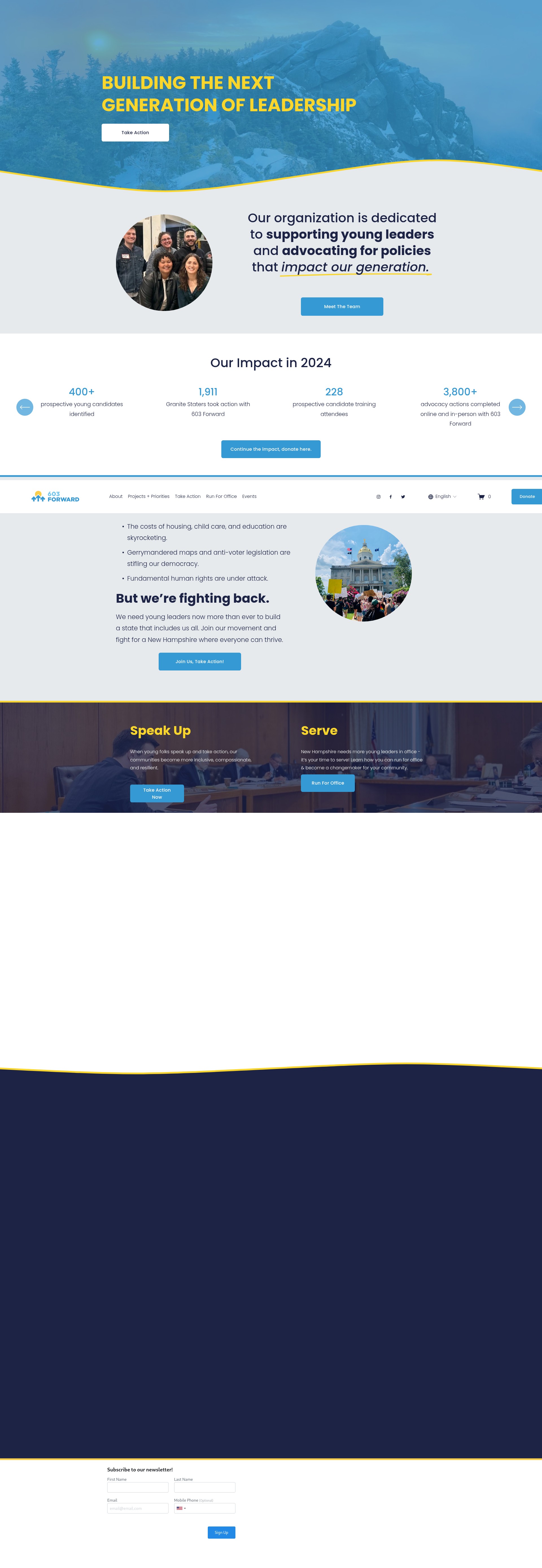Screenshot of www.603forward.org