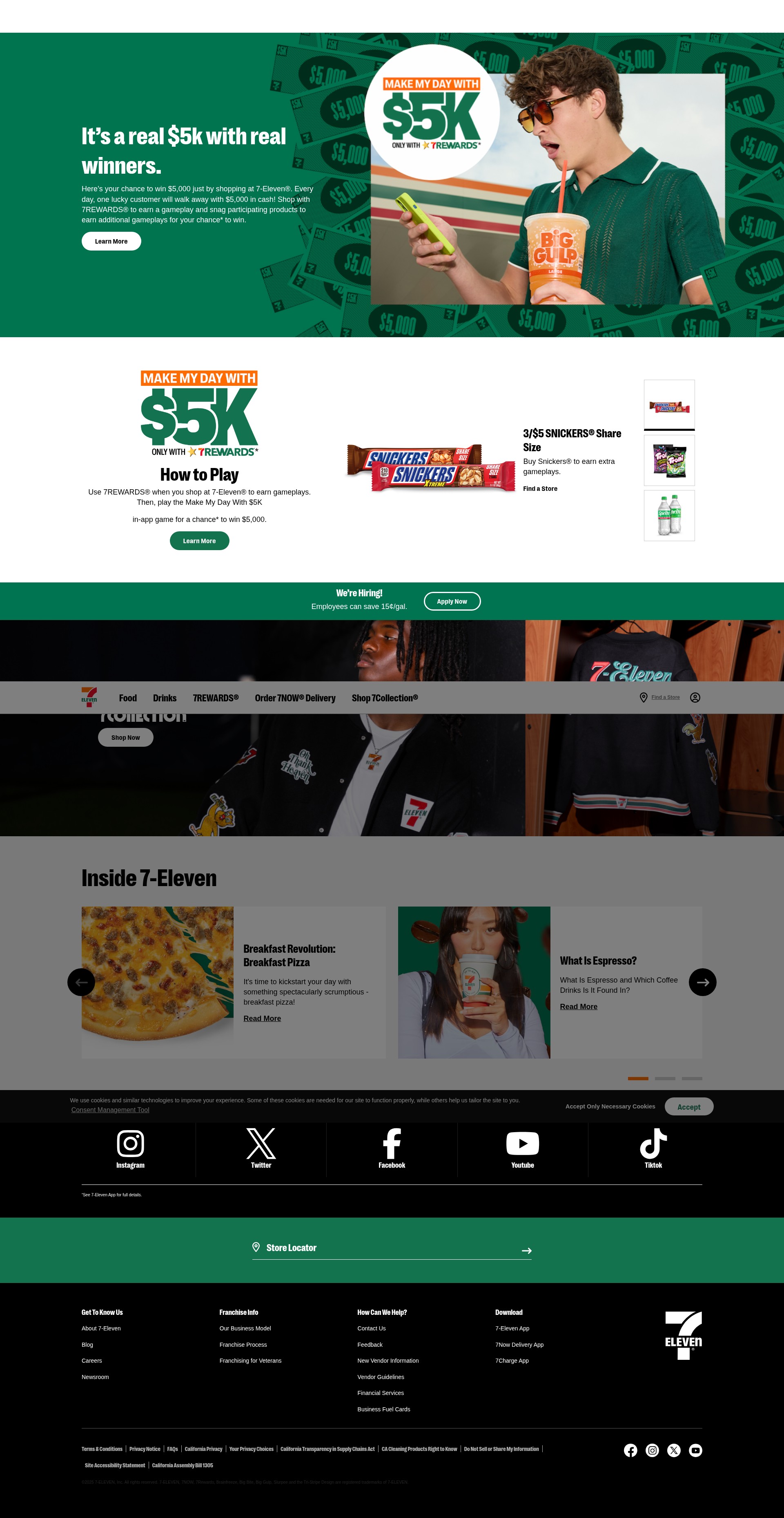 Screenshot of www.7-eleven.com