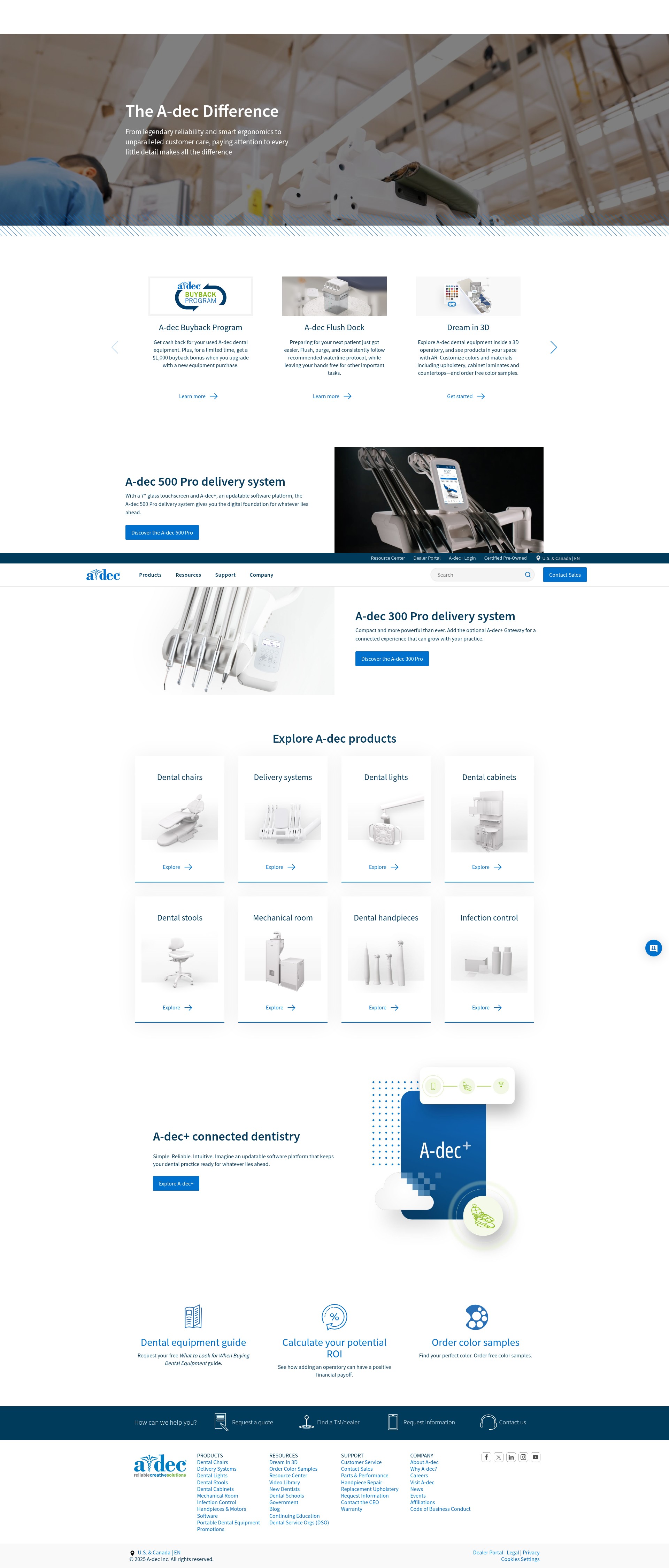 Screenshot of www.a-dec.com