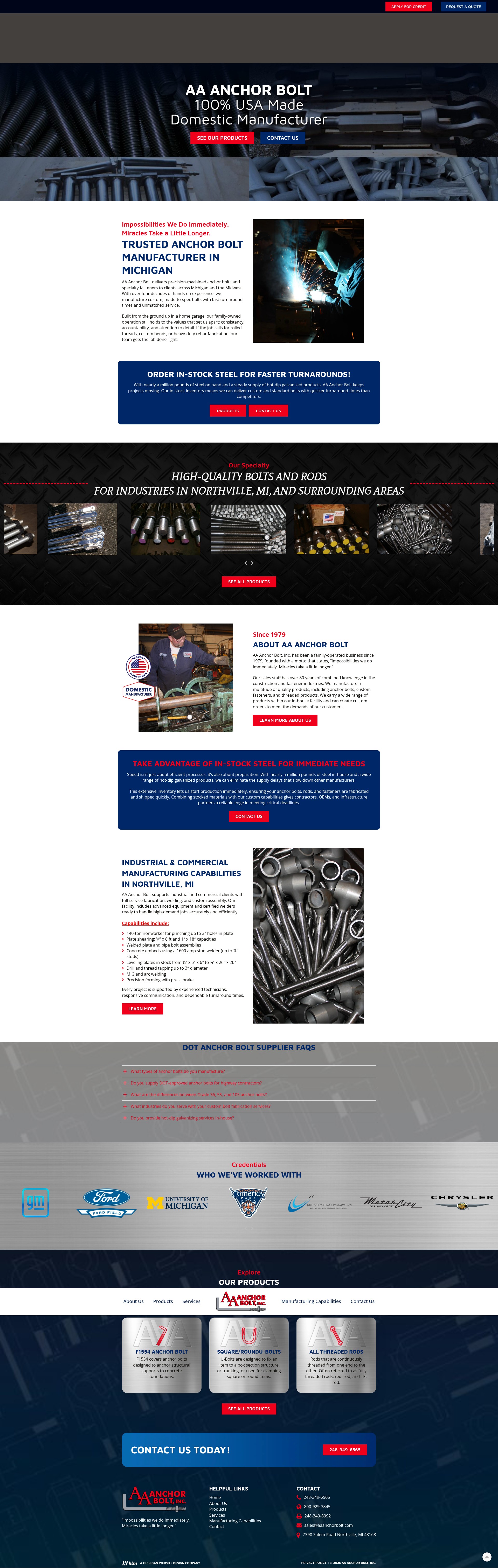 Screenshot of www.aaanchorbolt.com