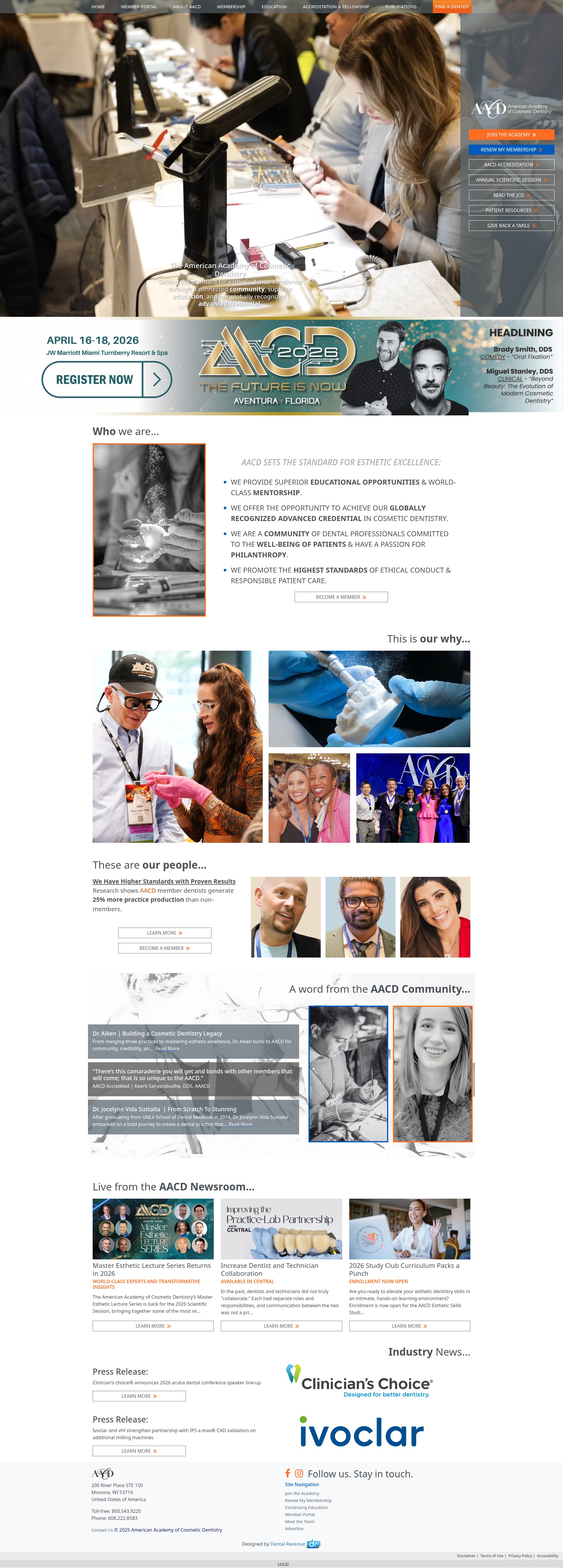 Screenshot of www.aacd.com