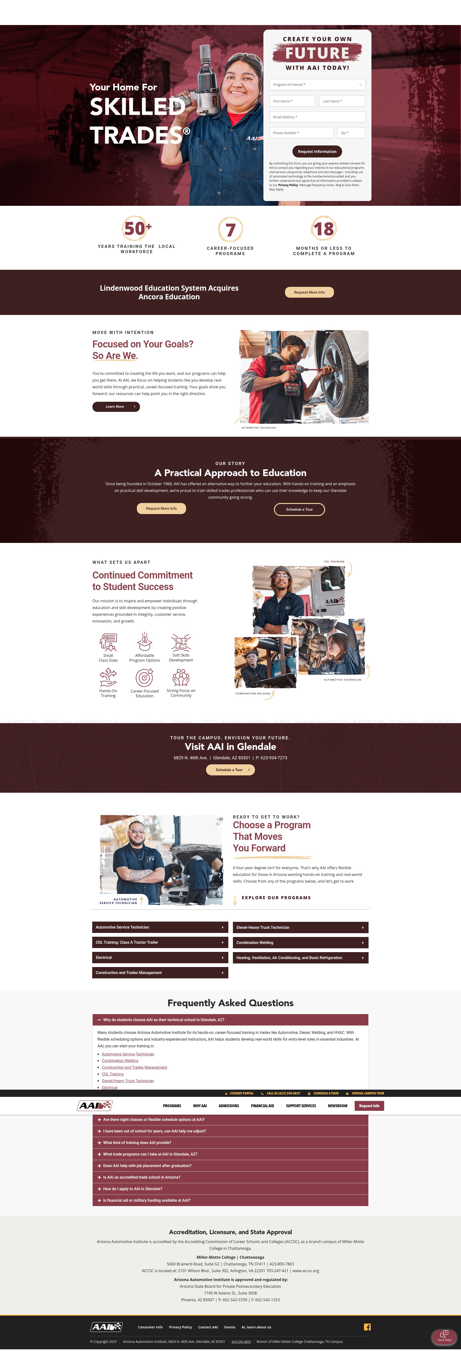 Screenshot of www.aai.edu