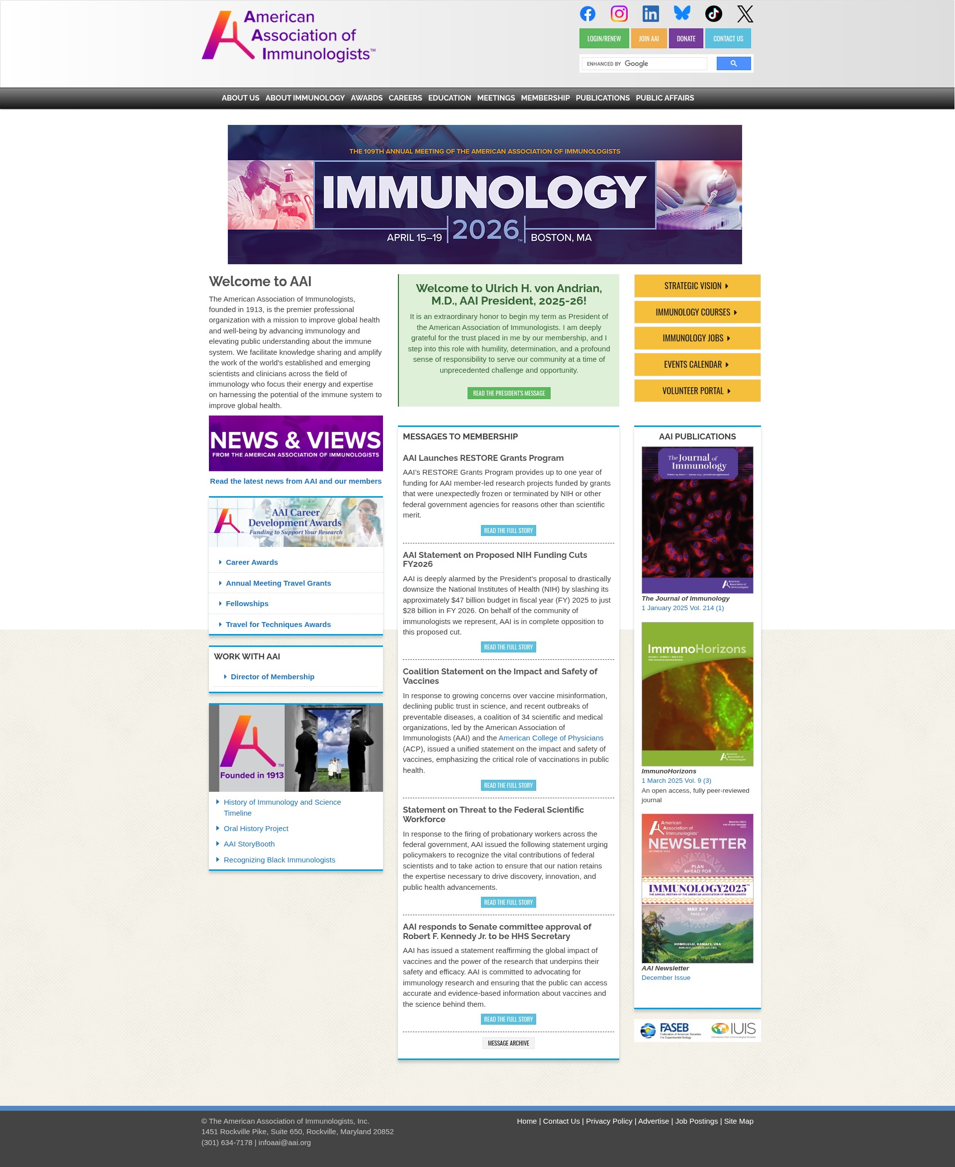Screenshot of www.aai.org