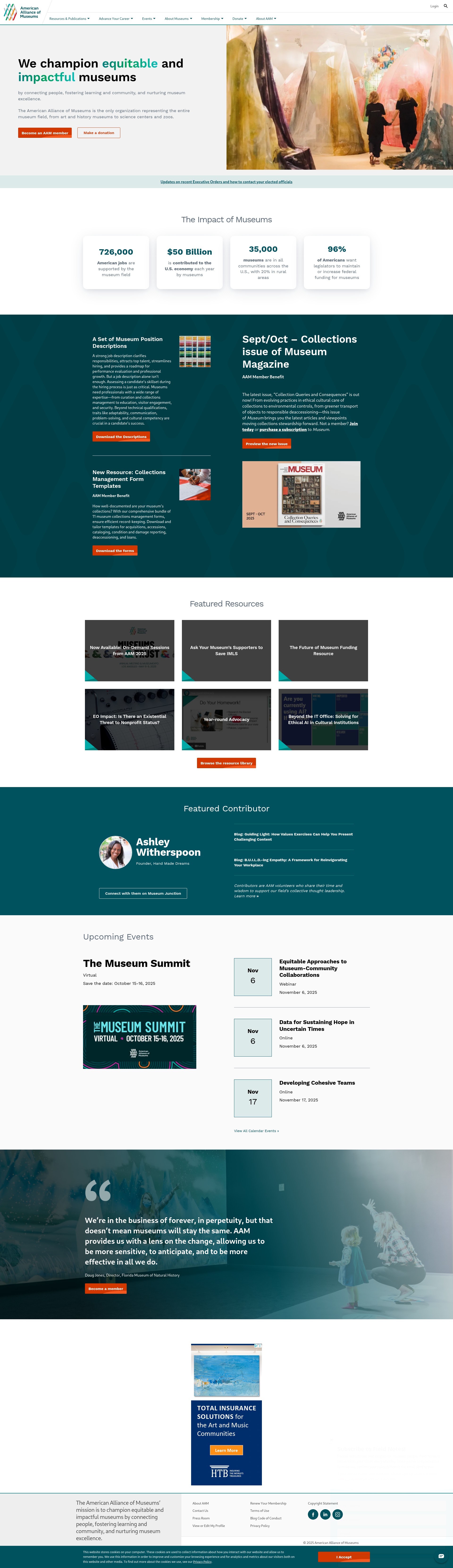 Screenshot of www.aam-us.org