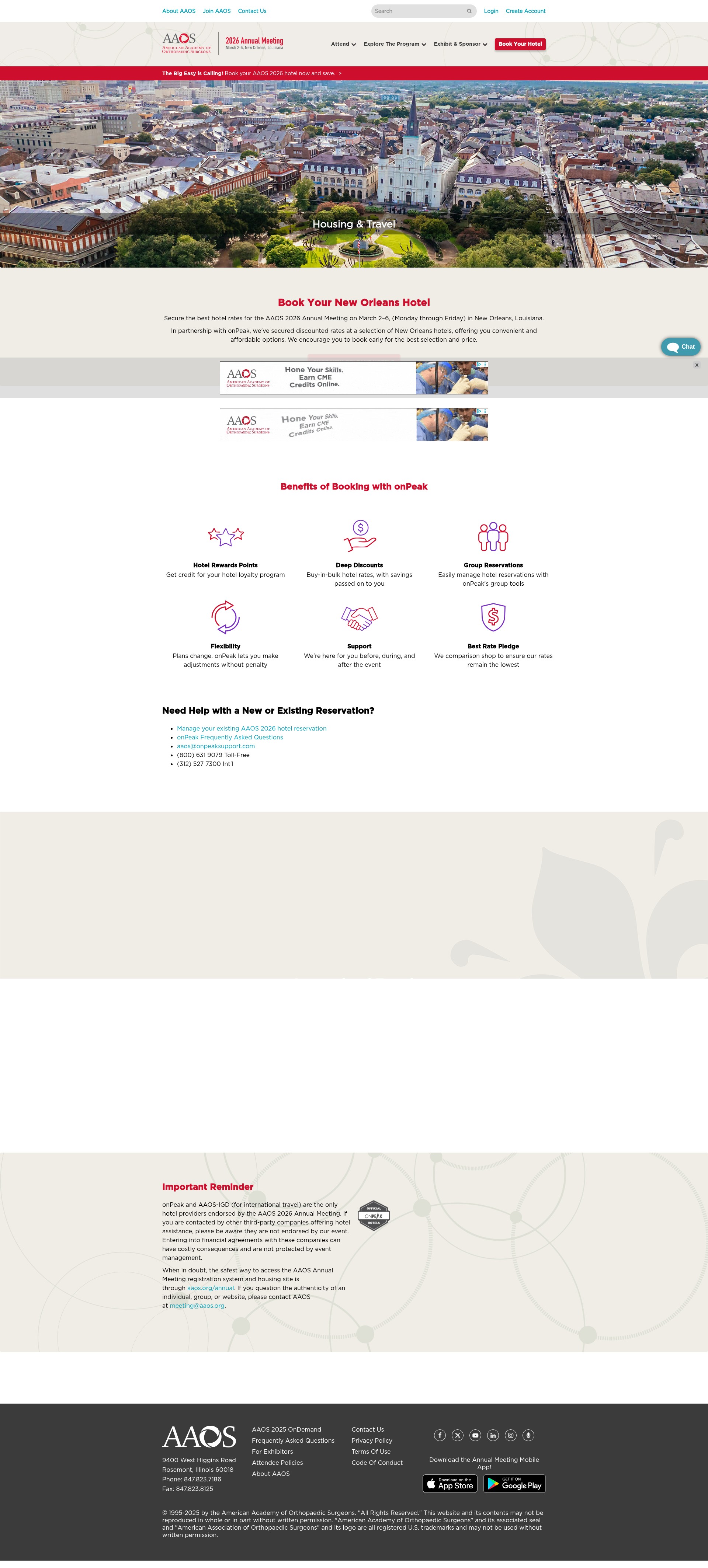 Screenshot of www.aaos.org