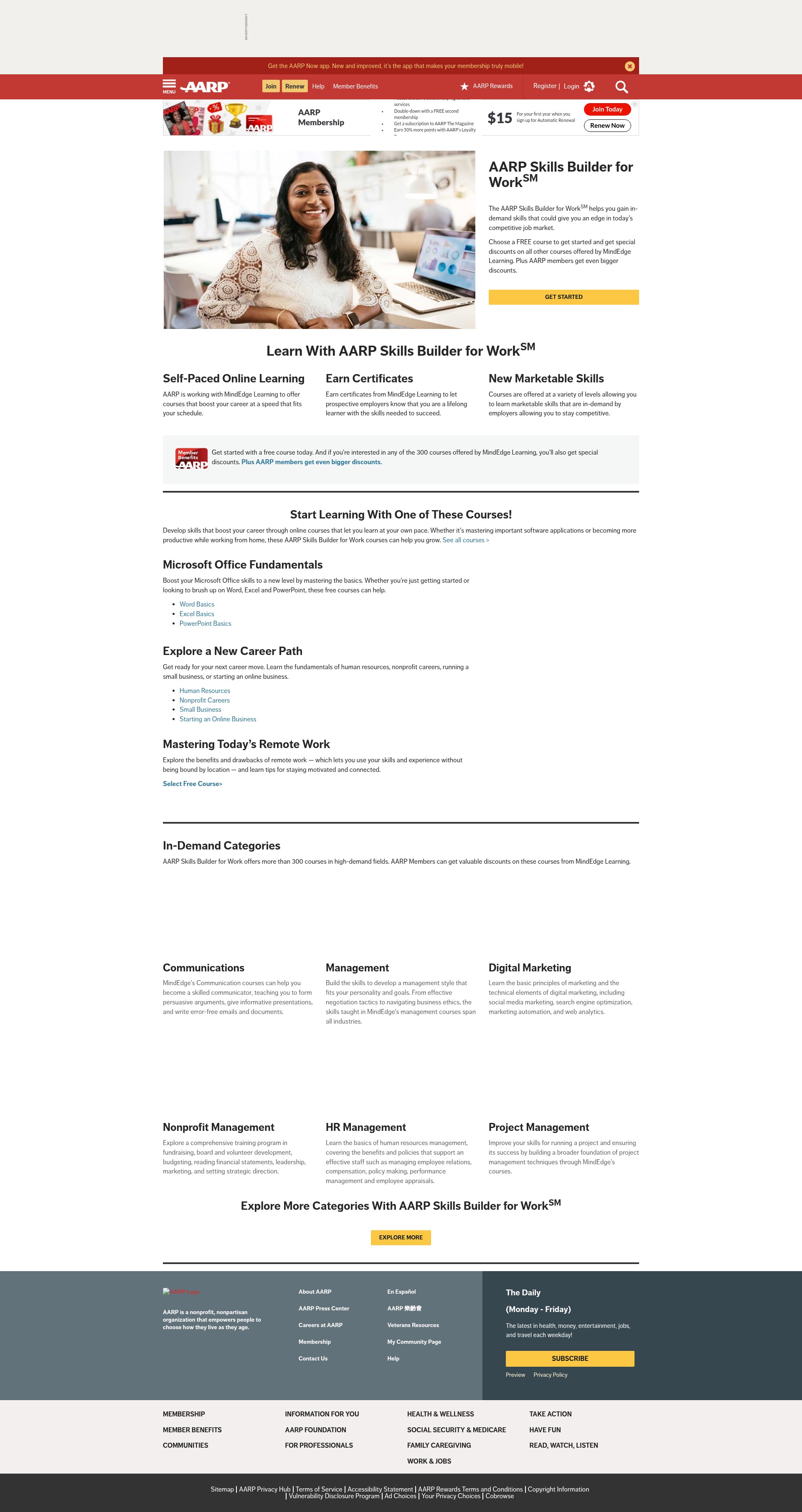 Screenshot of www.aarp.org