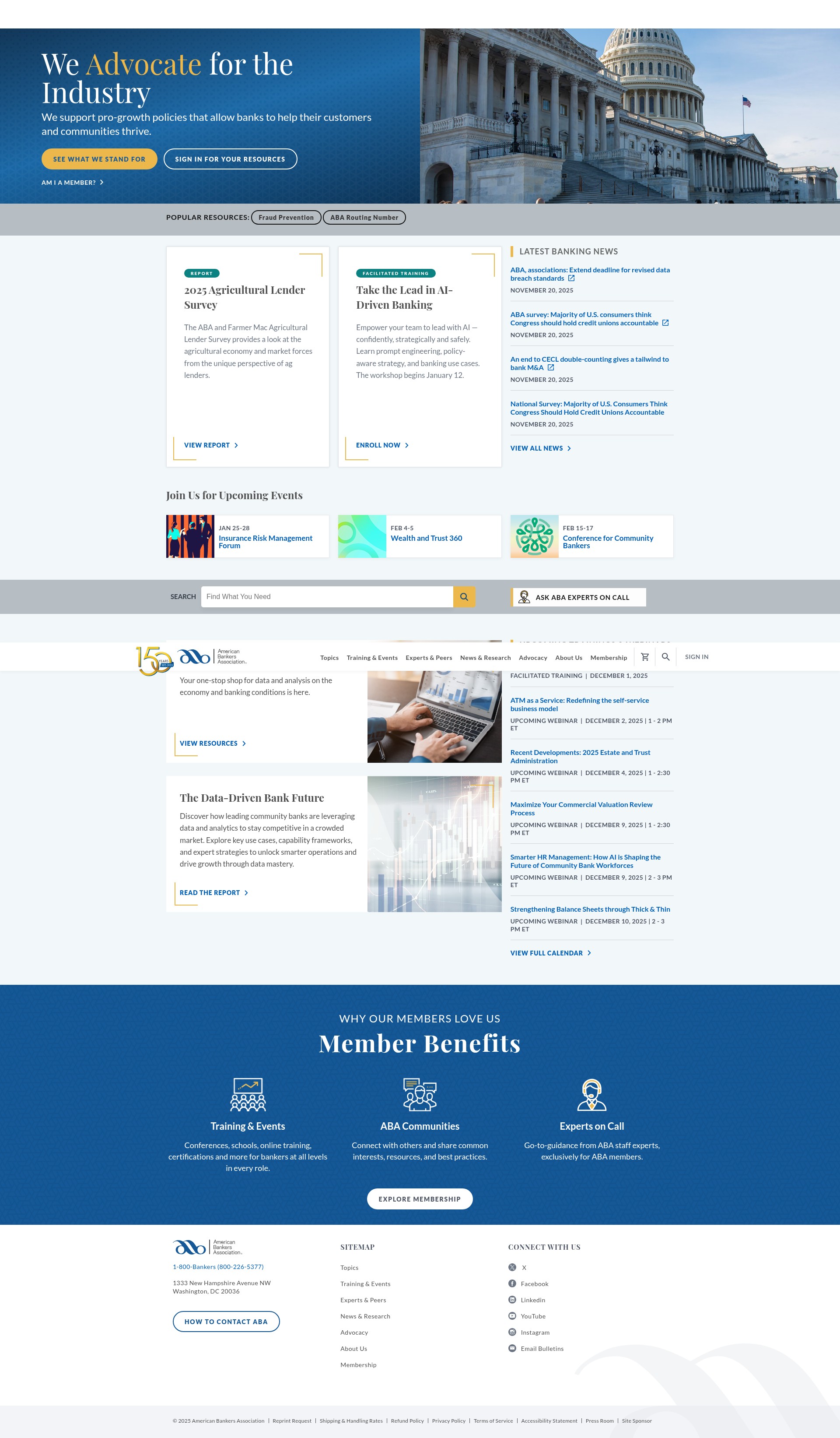 Screenshot of www.aba.com