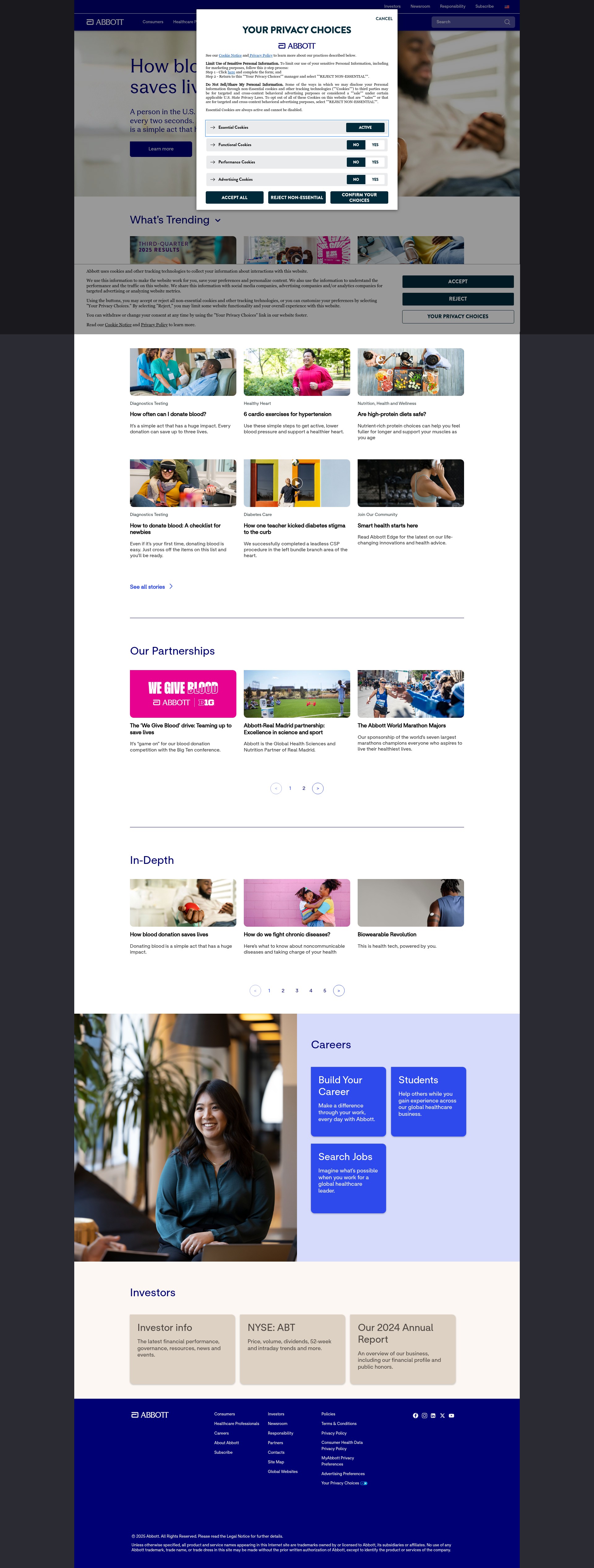 Screenshot of www.abbott.com