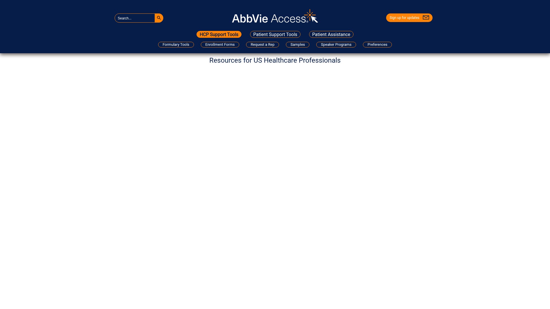 Screenshot of www.abbvieaccess.com