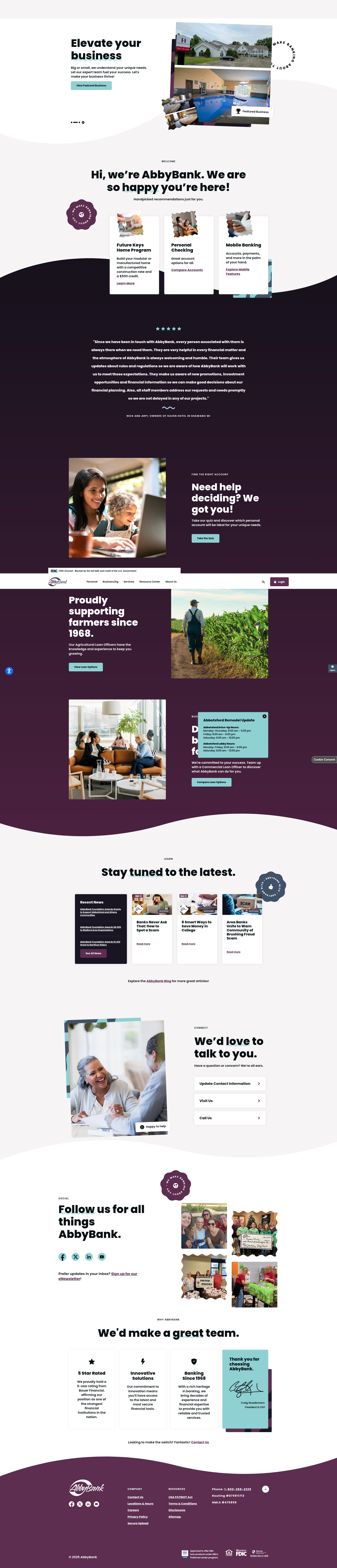 Screenshot of www.abbybank.com