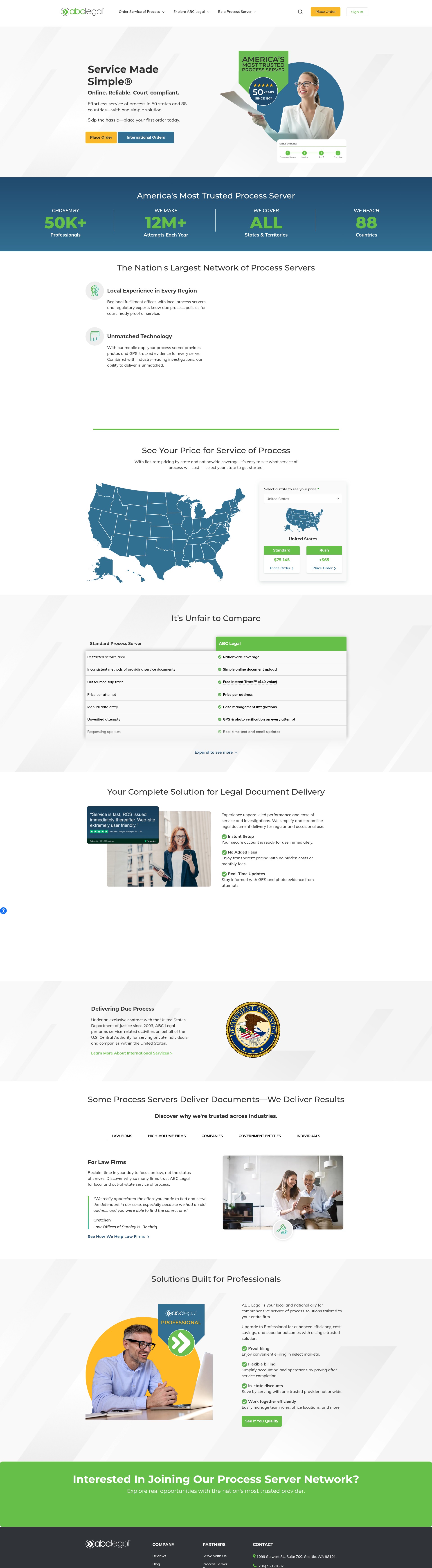 Screenshot of www.abclegal.com