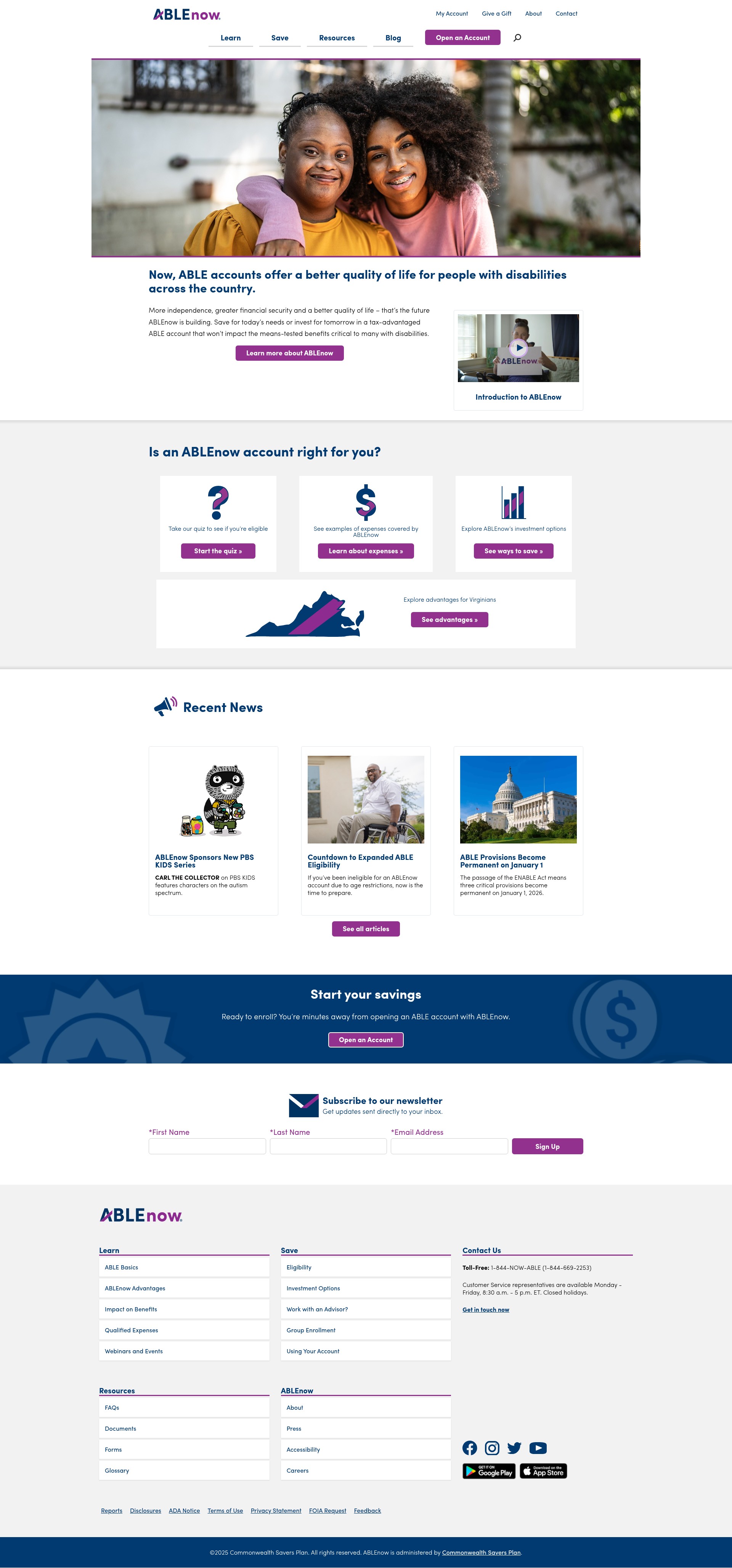 Screenshot of www.ablenow.com
