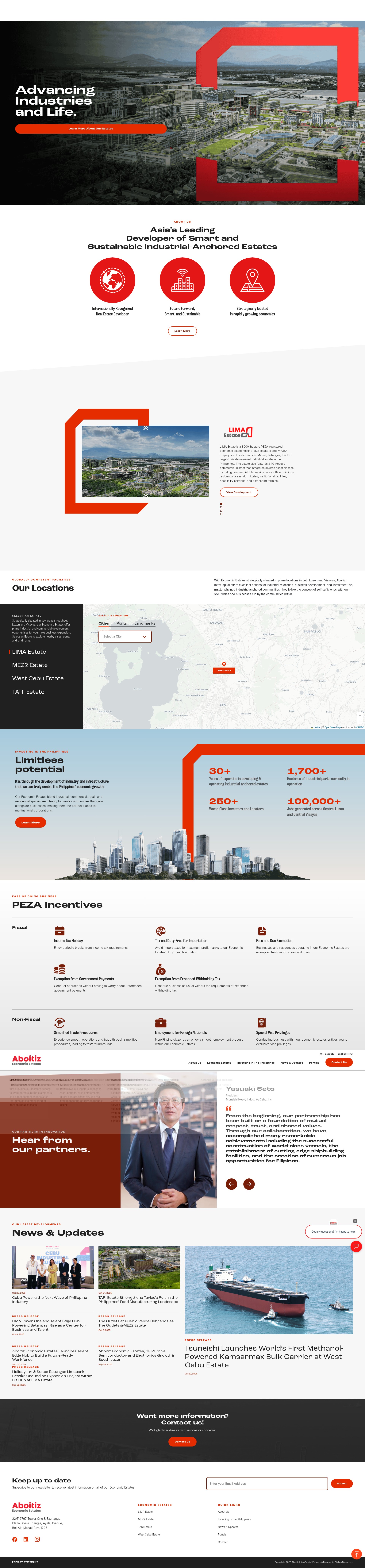 Screenshot of www.aboitizeconomicestates.com