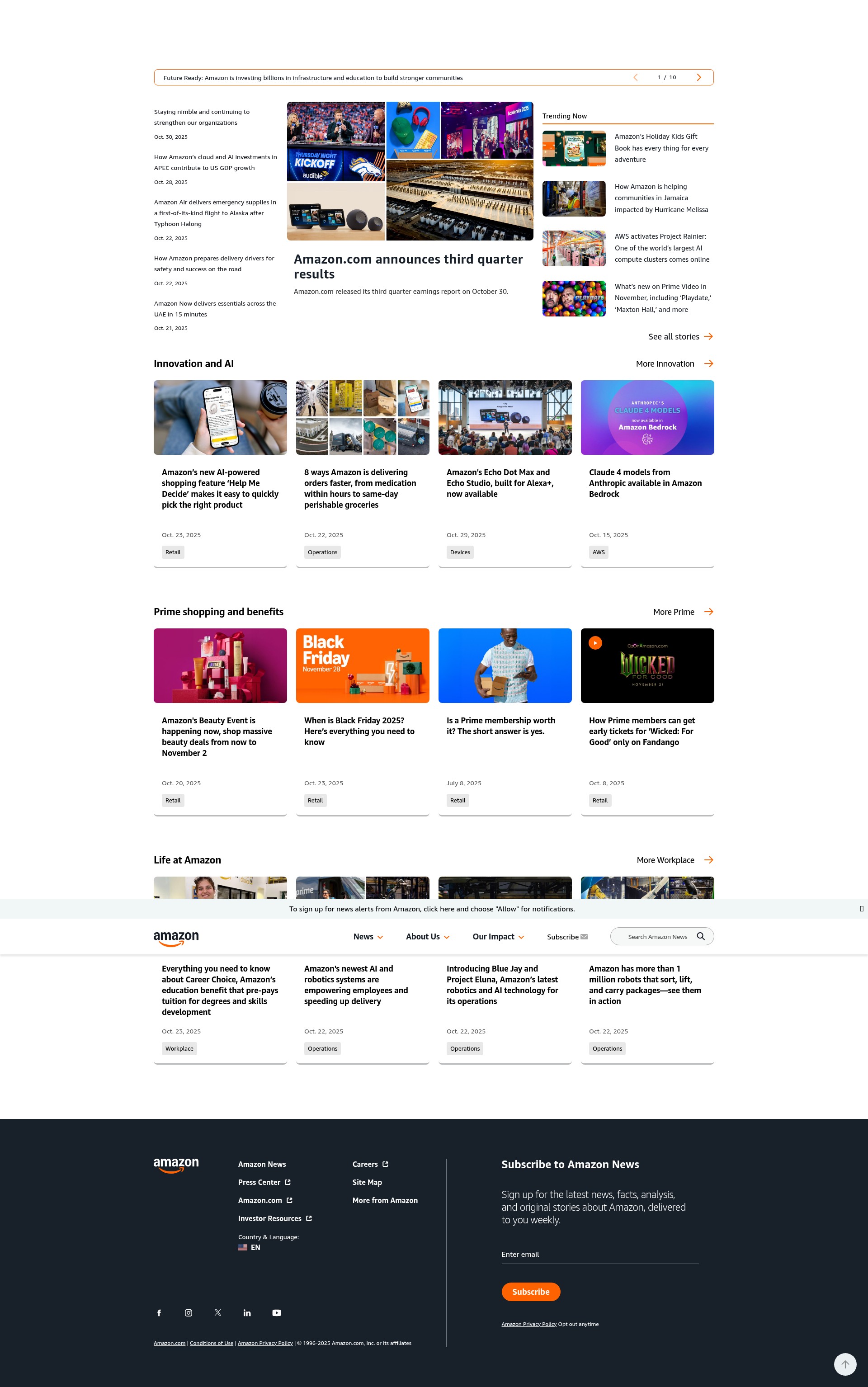 Screenshot of www.aboutamazon.com