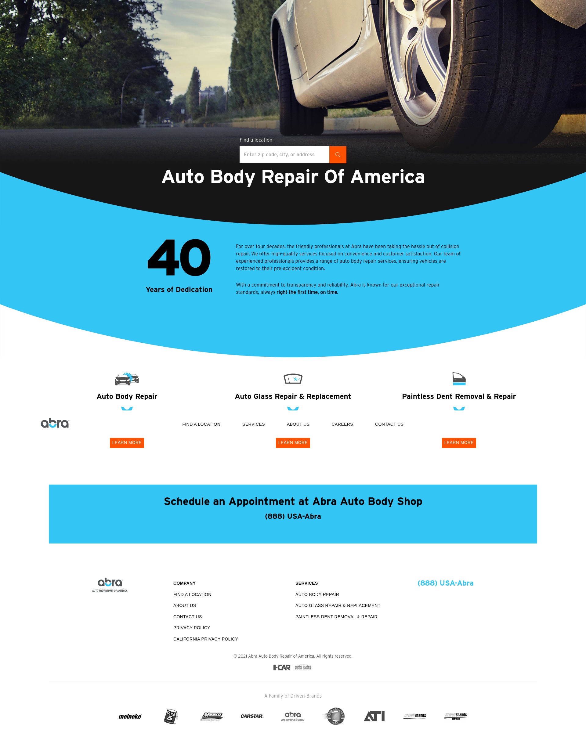 Screenshot of www.abraauto.com