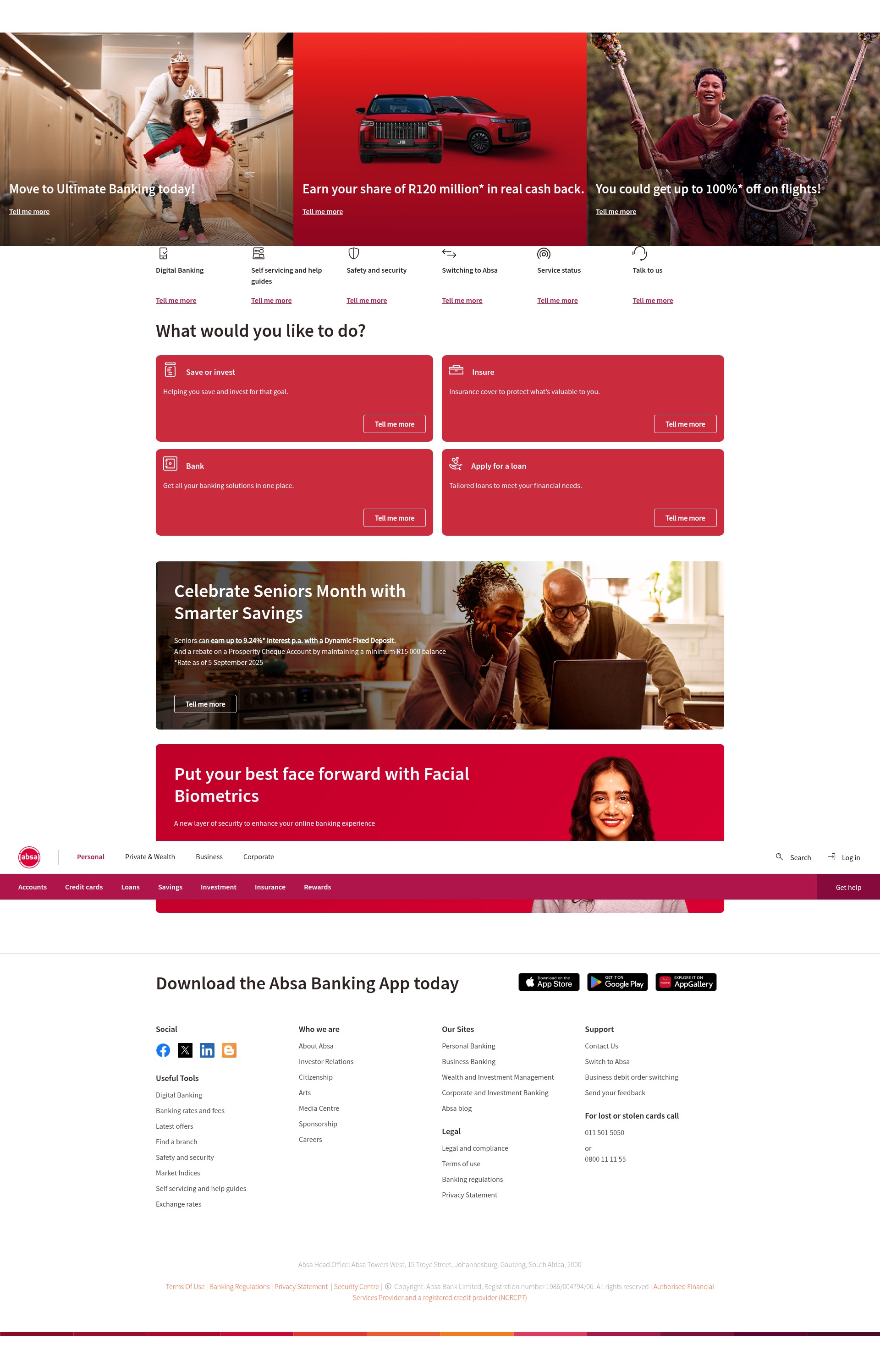 Screenshot of www.absa.co.za