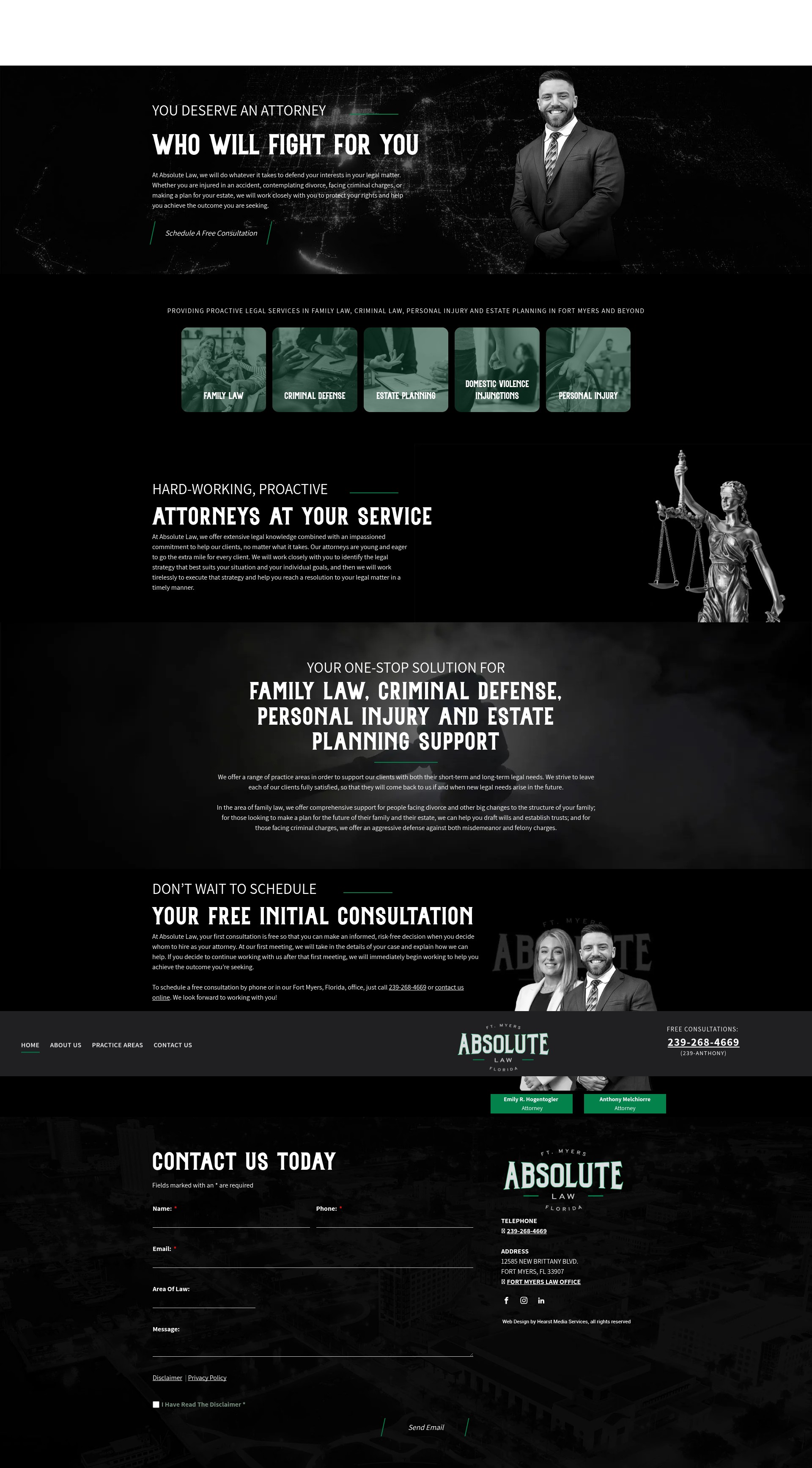 Screenshot of www.absolutelaw.net