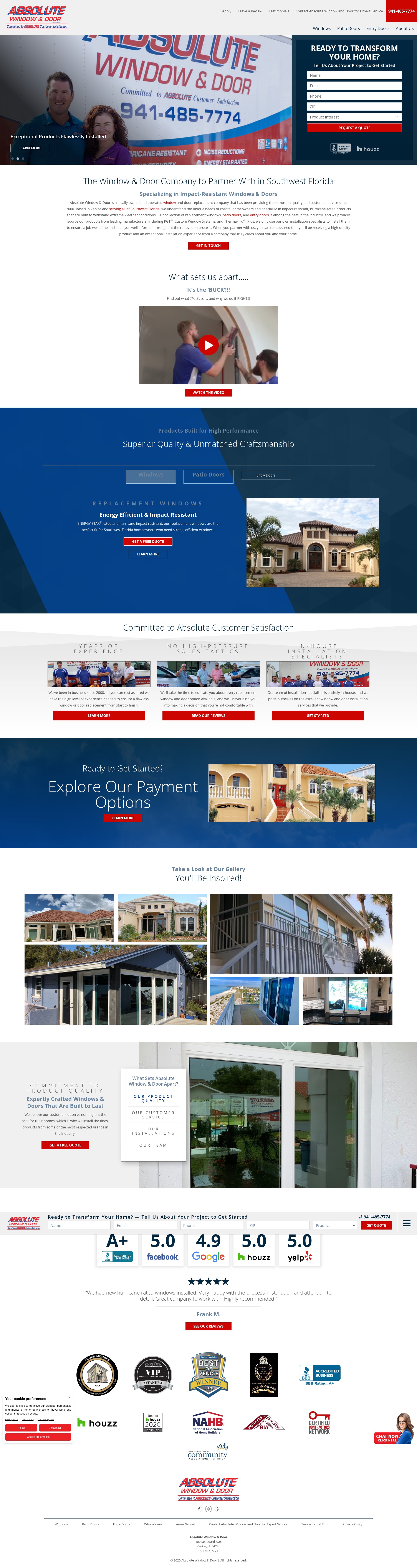 Screenshot of www.absolutewindowanddoor.net