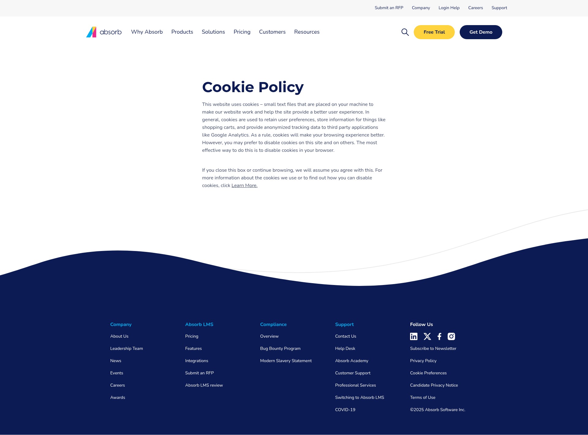 Screenshot of www.absorblms.com