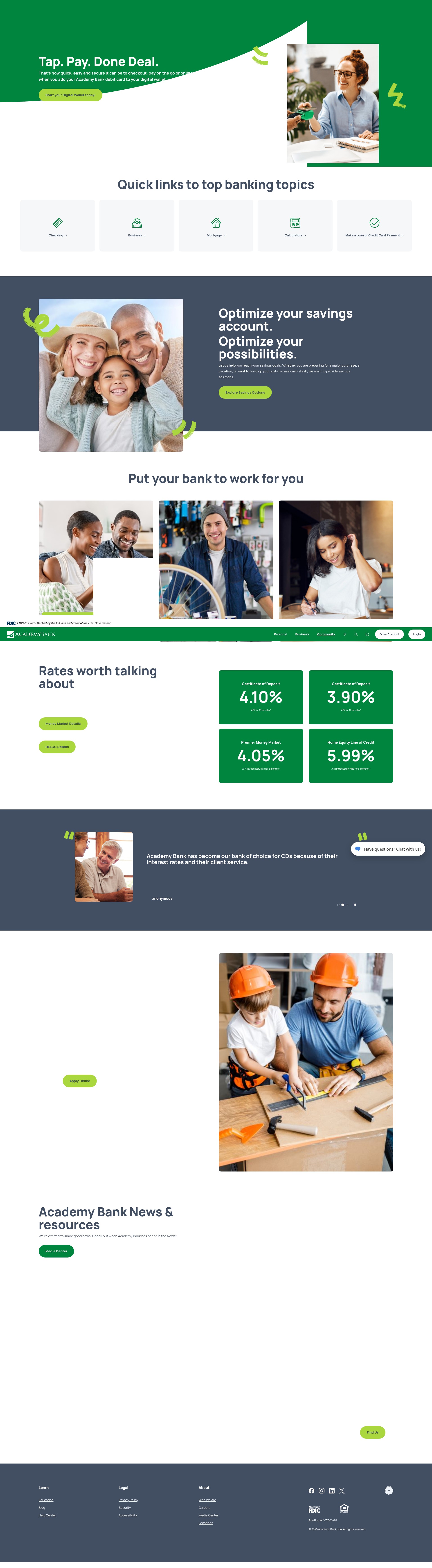 Screenshot of www.academybank.com