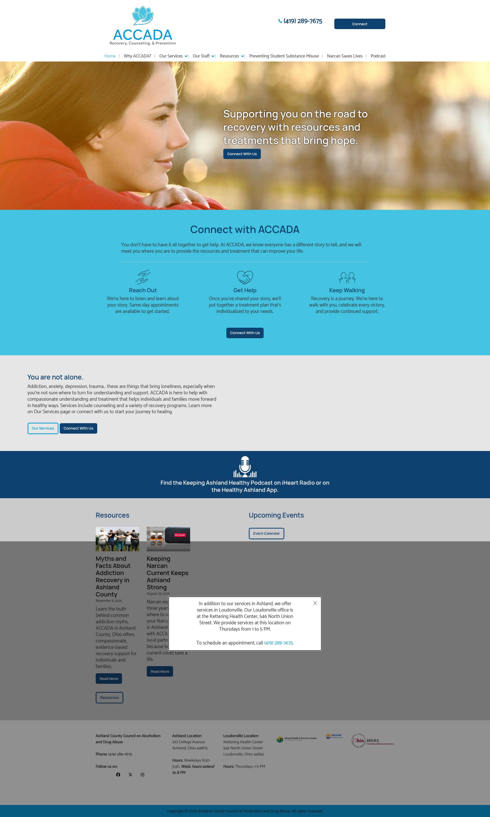 Screenshot of www.accada.org