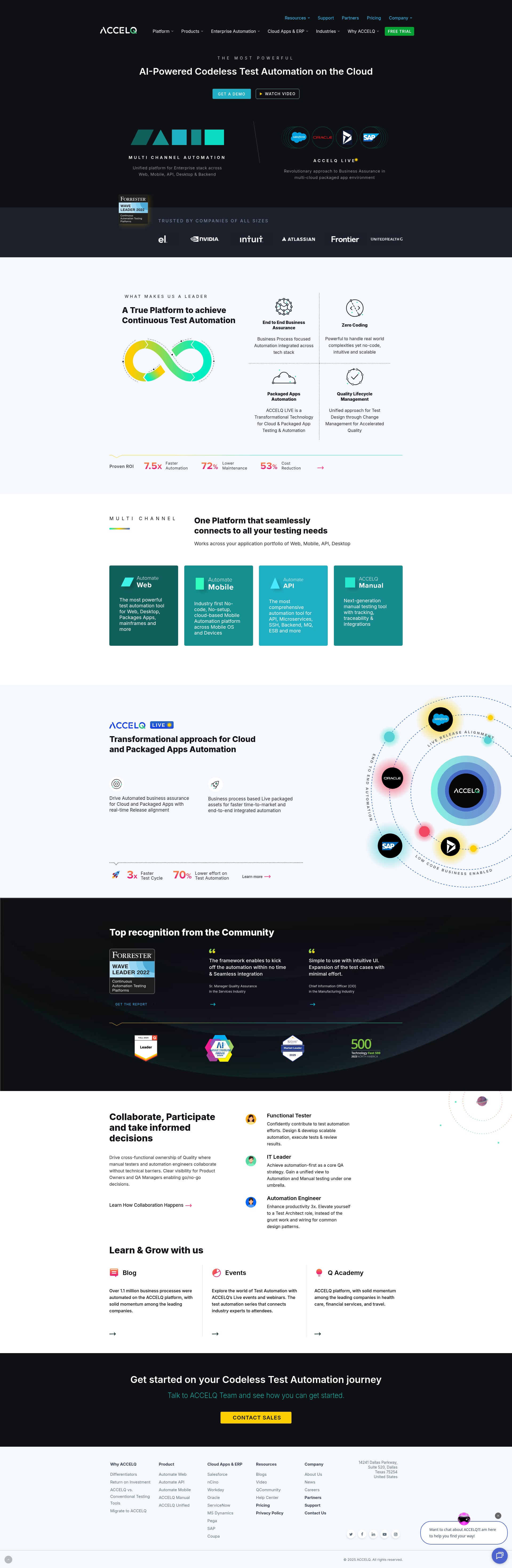 Screenshot of www.accelq.com