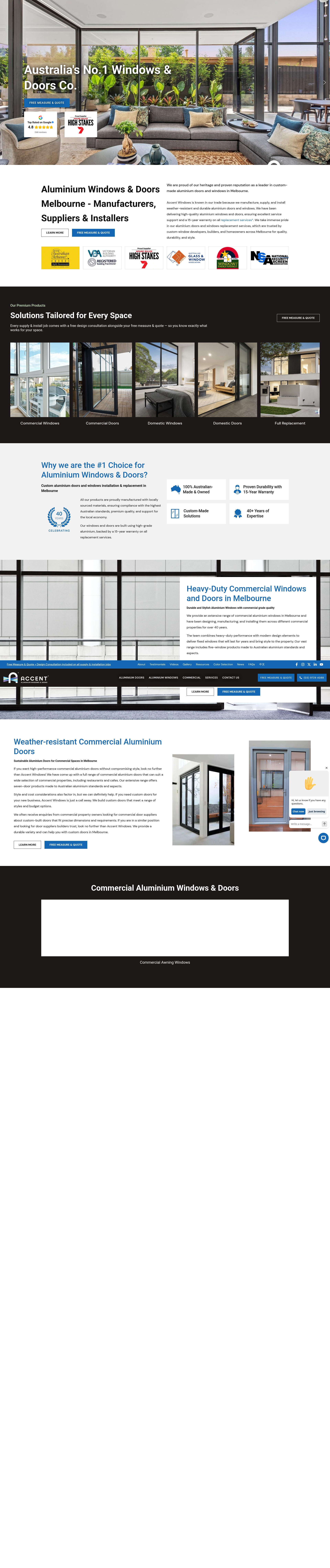 Screenshot of www.accentwindows.com.au