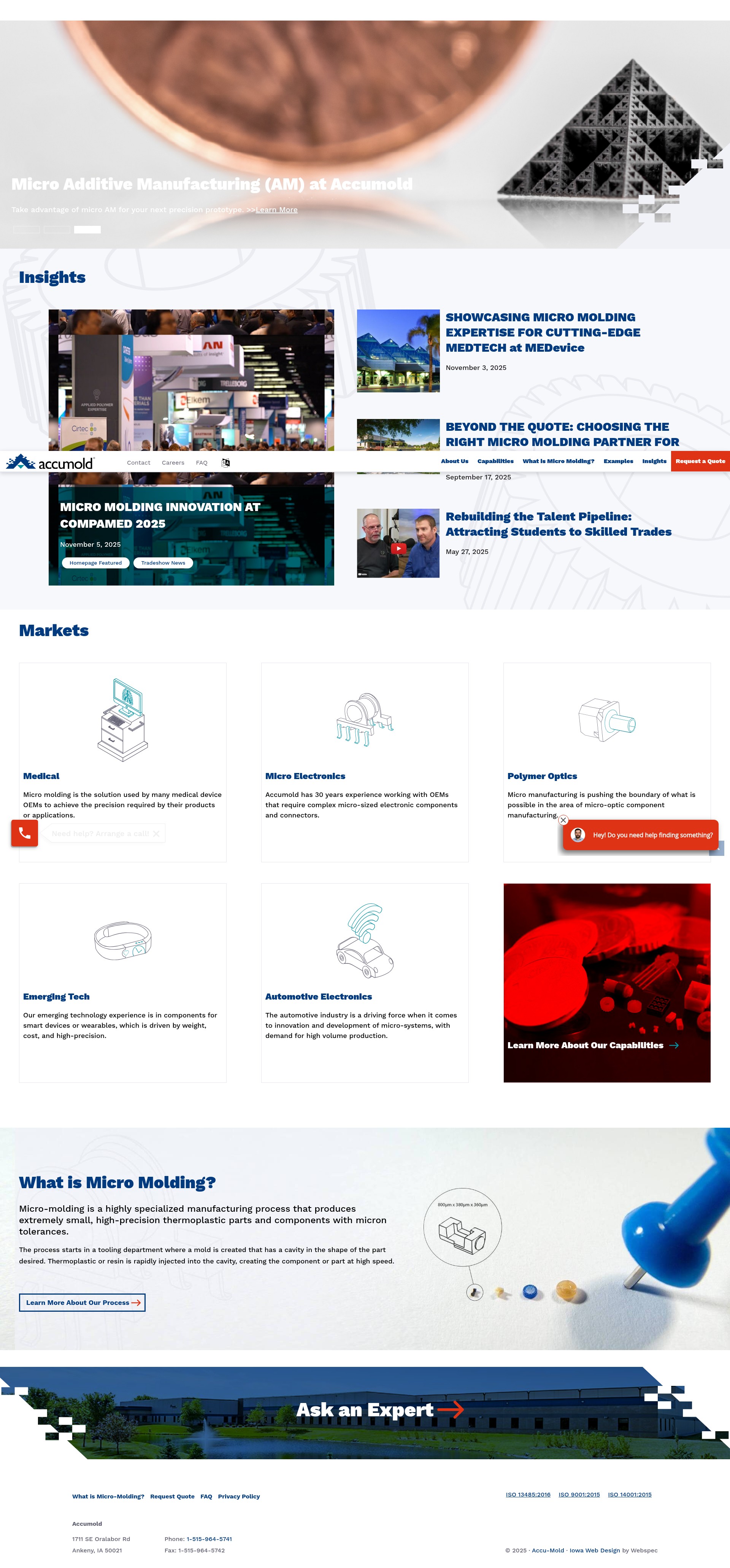 Screenshot of www.accu-mold.com