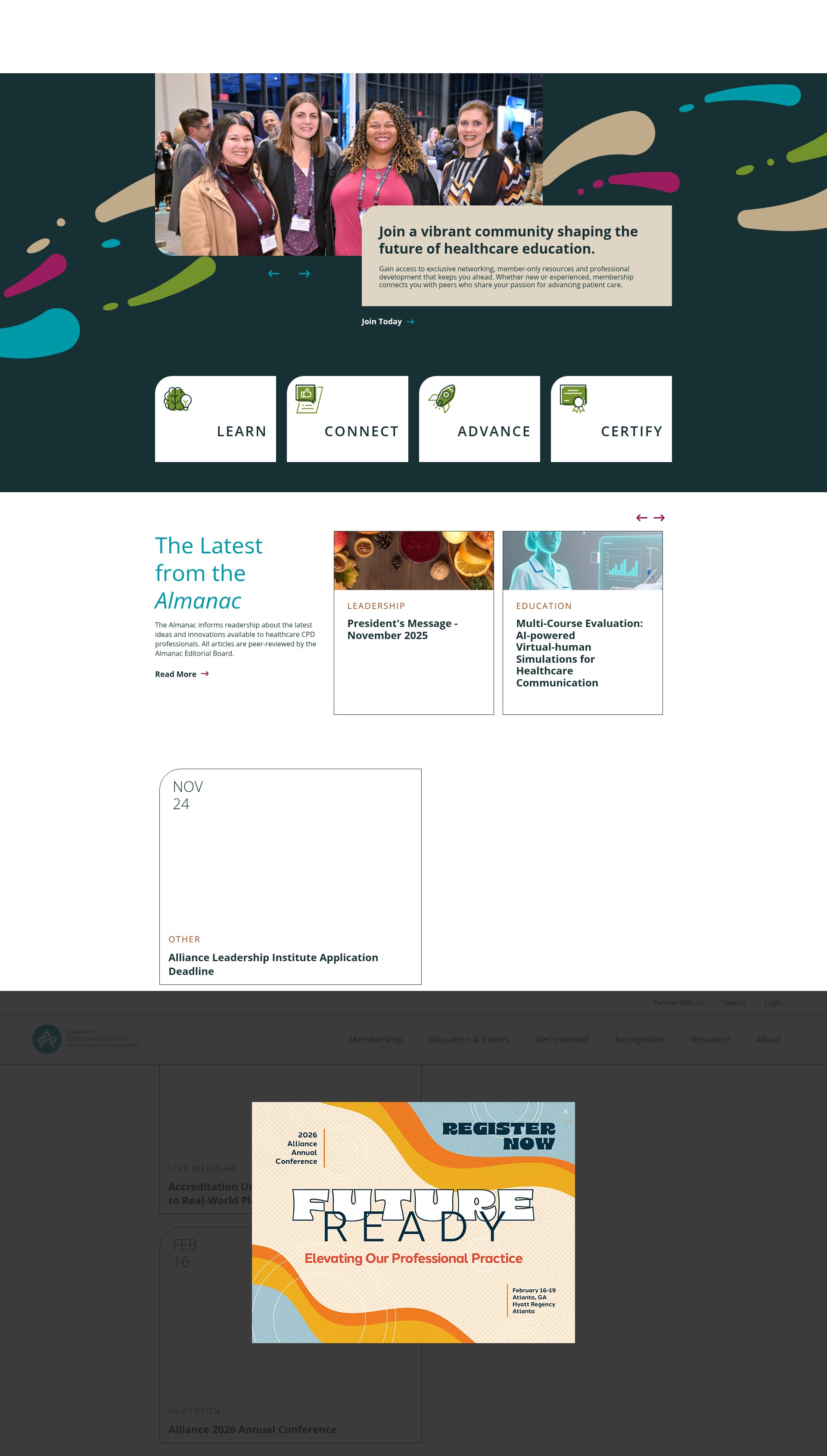 Screenshot of www.acehp.org